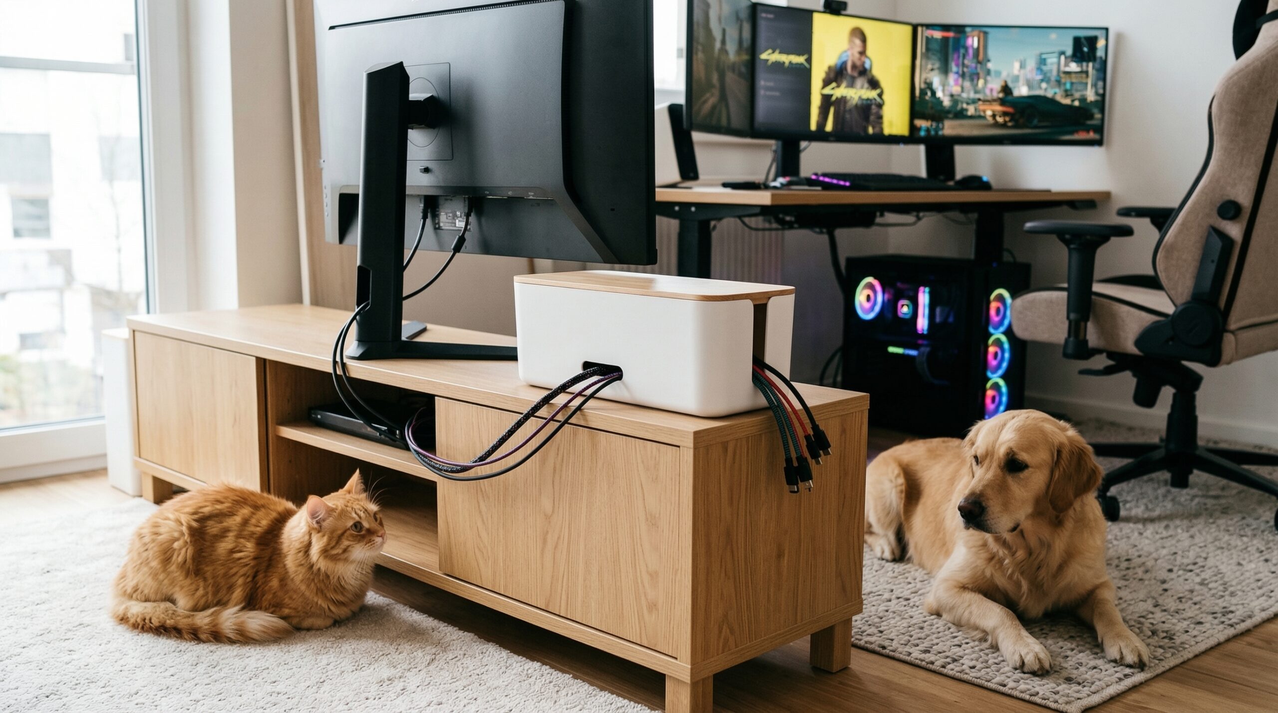 Best cable management boxes for gamers with cats and dogs