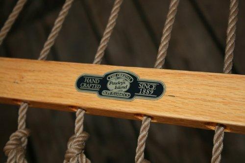 Original Pawleys Island Large Oatmeal DuraCord Rope Hammock - 13 ft. x 55 in., 2-Person, 450 lb Capacity, Oak Spreader Bar, Zinc-Plated Hardware, Handcrafted in the USA customer photo 2