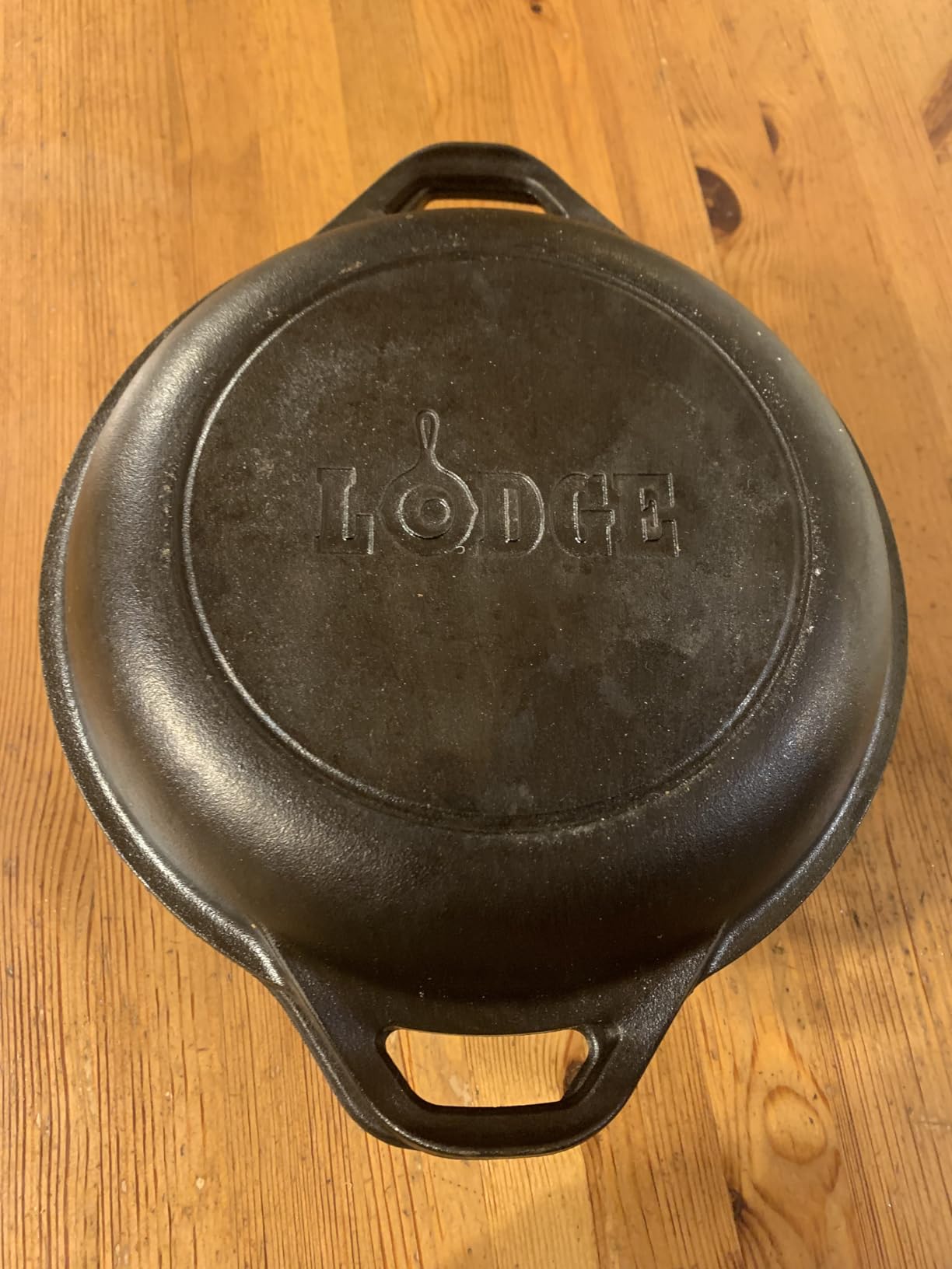 Lodge Cast Iron Double Dutch Oven 5 Quart - Pre-Seasoned 2-in-1 Cast Iron Cookware - Pot & Skillet Combo - Even Heat Retention - Oven-Safe, Versatile Pot customer photo 1