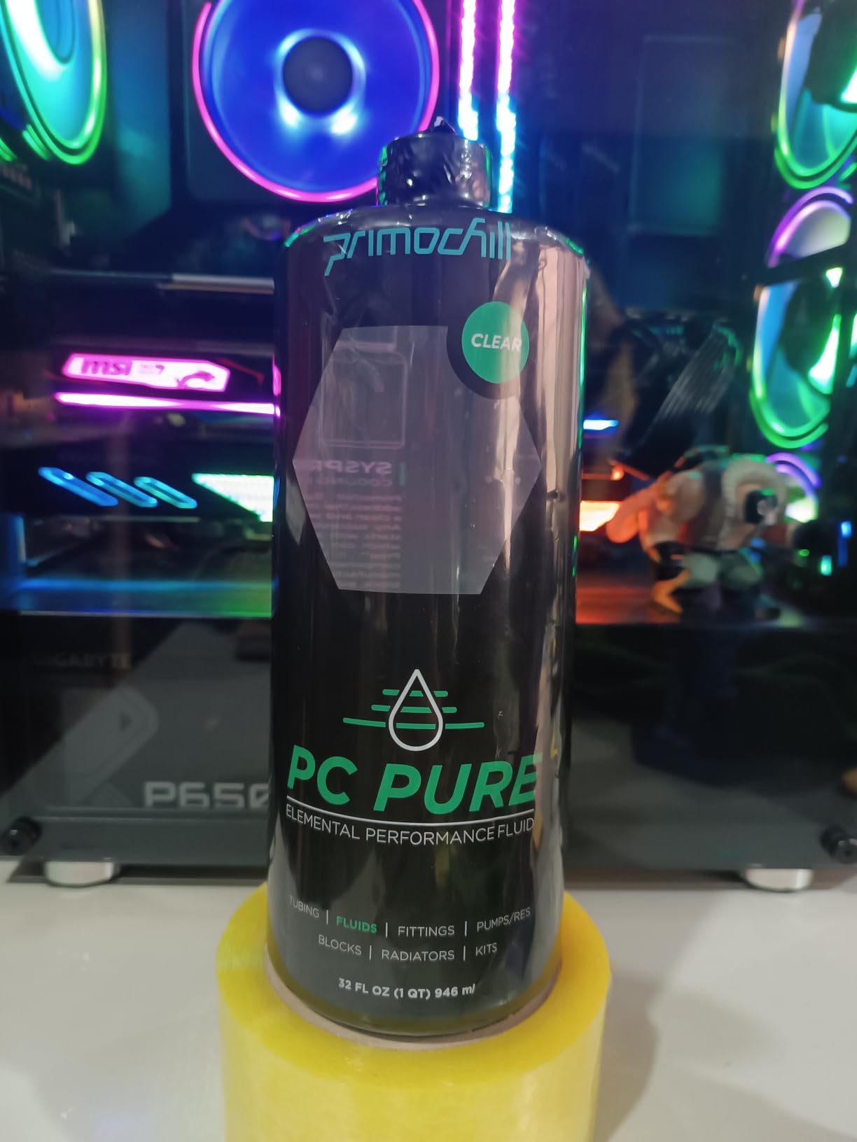 PrimoChill Pure - Computer WaterCooling Coolant, Ultra Performance, Low Viscosity, Low Chemical Content, Full Protection, Proudly Made in The USA (32oz/.9L) - Clear customer photo 2