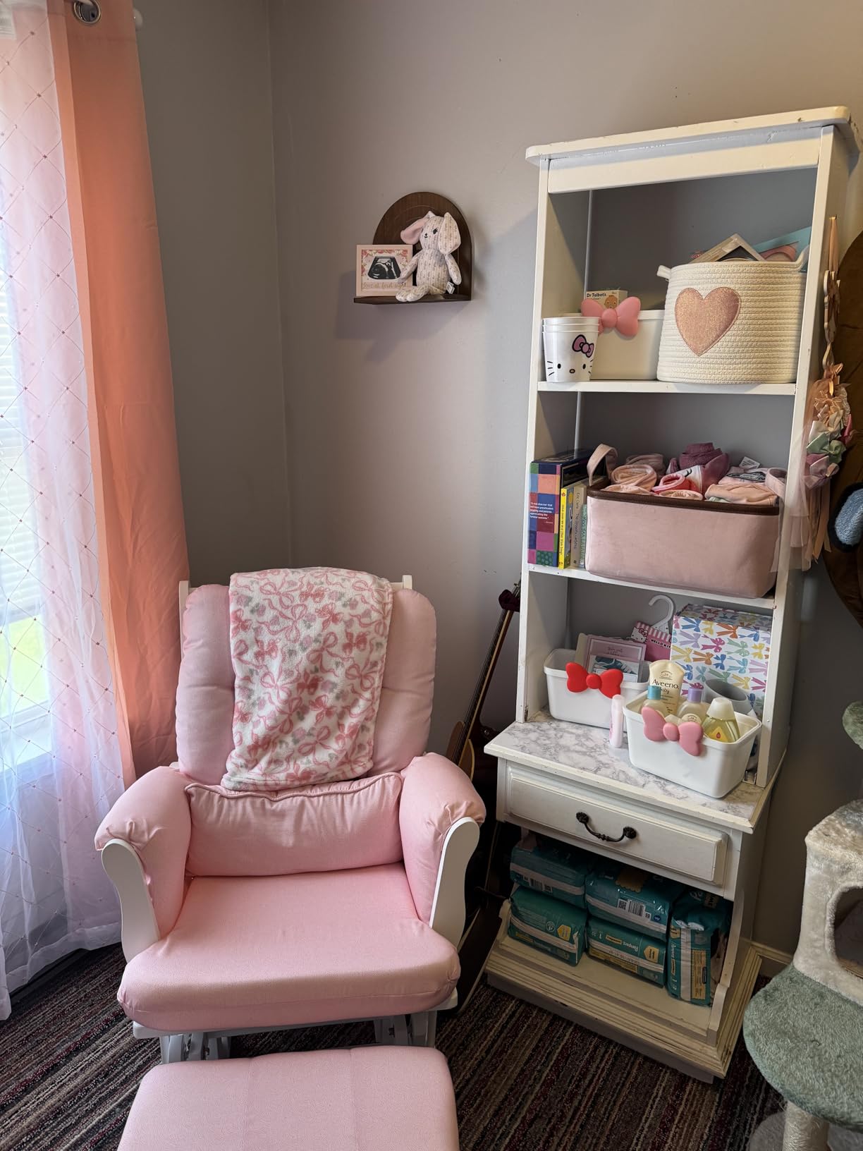 Storkcraft Tuscany Custom Glider and Ottoman with Free Lumbar Pillow (White/Beige) - Cleanable Upholstered Comfort Rocking Nursery Chair with Ottoman customer photo 1
