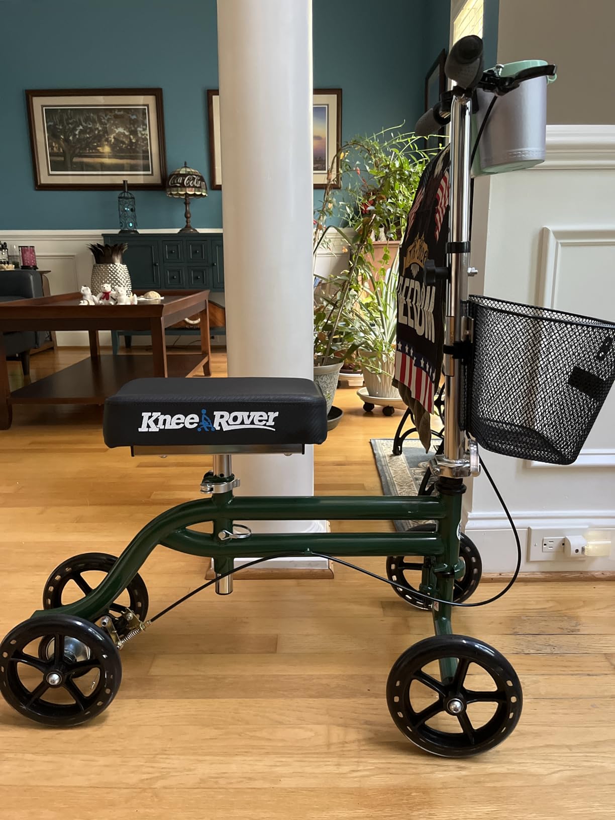 KneeRover Steerable Knee Scooter Knee Walker for Adults for Foot Surgery, Broken Ankle, Foot Injuries - Foldable Knee Rover Scooter for Broken Foot Injured Leg Crutch Alternative with Basket Green customer photo 1