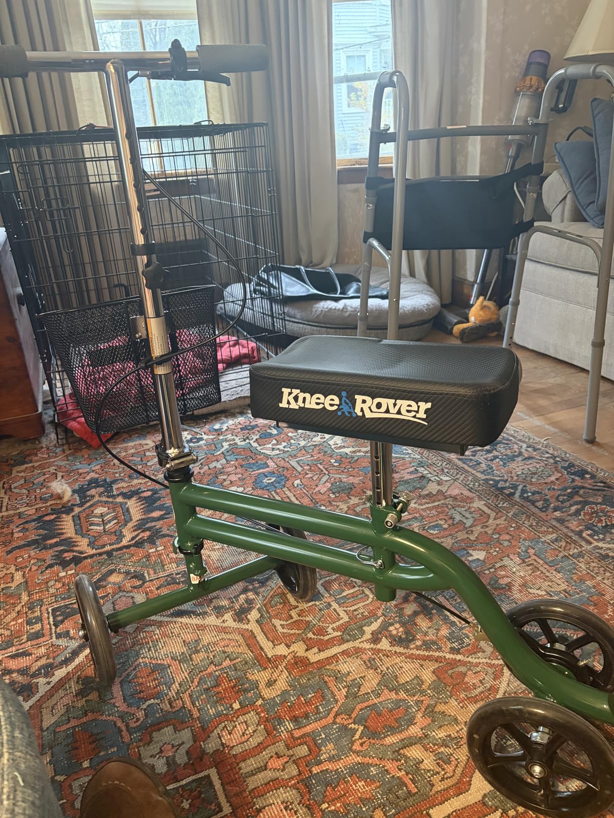 KneeRover Steerable Knee Scooter Knee Walker for Adults for Foot Surgery, Broken Ankle, Foot Injuries - Foldable Knee Rover Scooter for Broken Foot Injured Leg Crutch Alternative with Basket Green customer photo 2