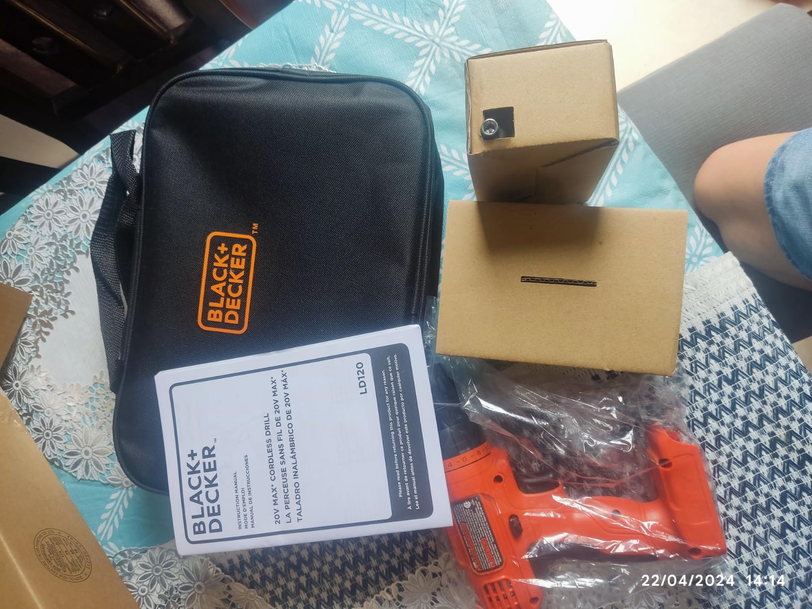 BLACK+DECKER 20V MAX POWERCONNECT Cordless Drill Driver Kit with Drill Bit Set and Sockets, 100 pc. Tool Kit for Home (BDC120VA100) customer photo 1