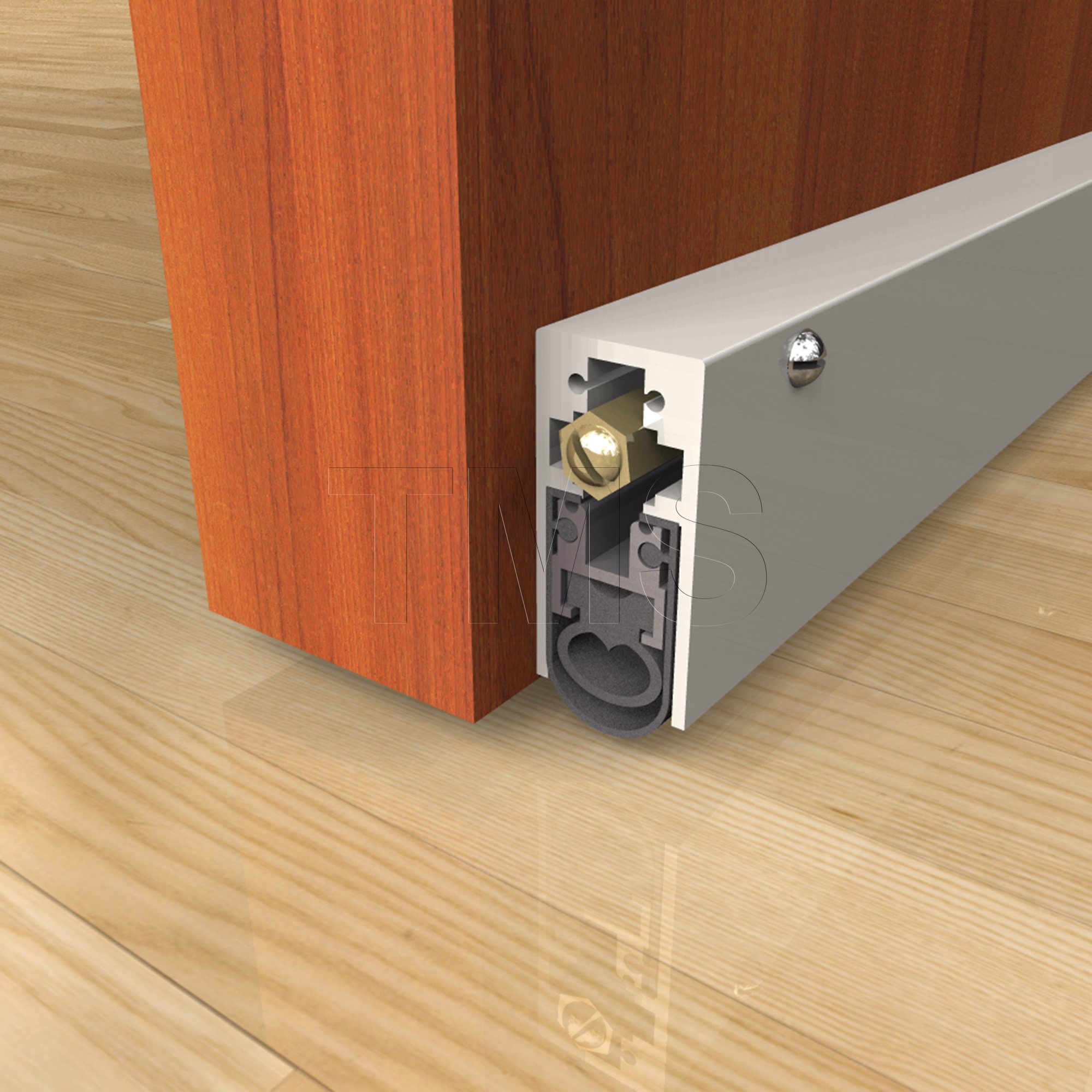TMS Automatic Door Bottom, Heavy Duty Door Seal - Acoustic Door Sweep - Surface Mounted - Double Seal (36