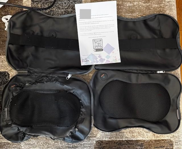 Zyllion Shiatsu Back and Neck Massager with Heat - 3D Electric Kneading Deep Tissue Massage Pillow for Muscle Pain Relief, ZMA-13 customer photo 2