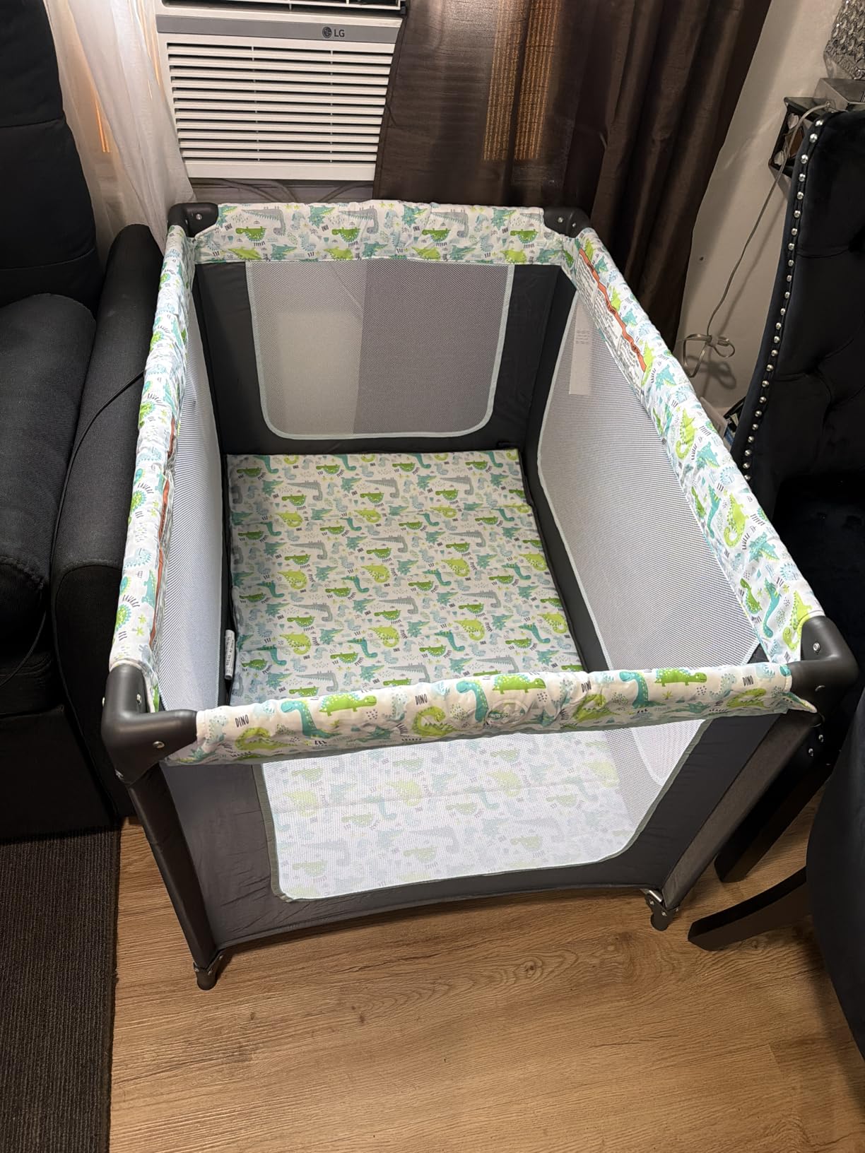 Dream On Me Zodiak Baby Playard, Breathable Mesh Sides - Gray customer photo 1