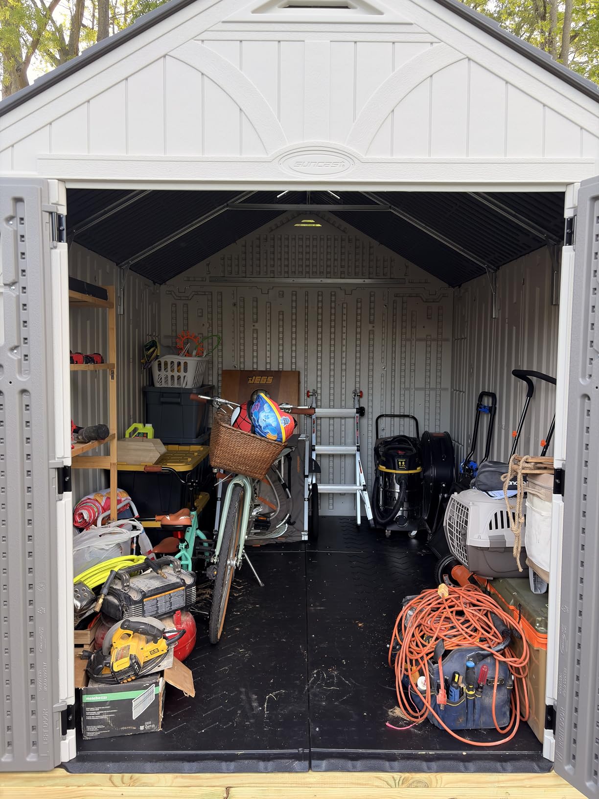 Suncast 8x10 Ft. Outdoor Storage Shed - Large Resin Outdoor Shed with Floor Included, Lockable Double Doors & Skylights customer photo 1