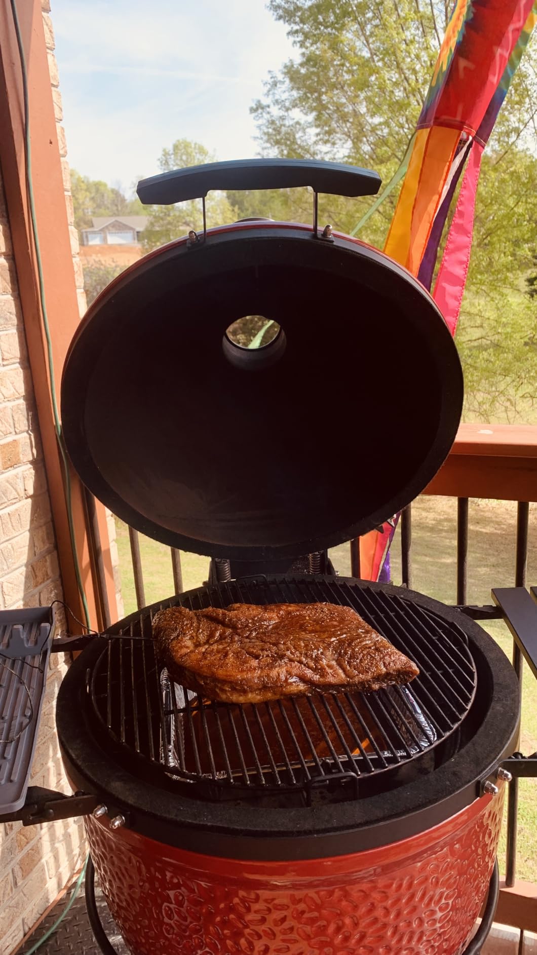 Kamado Joe Classic Joe I Premium 18-inch Ceramic Charcoal Grill and Smoker with Cart, Side Shelves, 250 sq in, 2 Tier Cooking System, Model KJ23RH customer photo 1