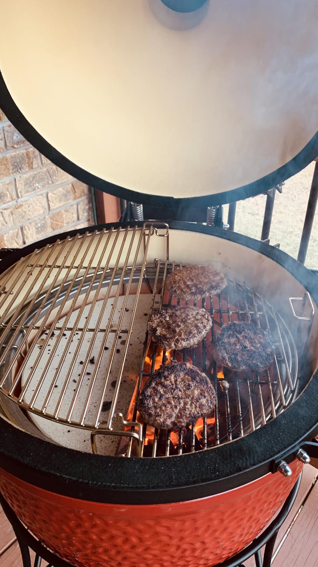 Kamado Joe Classic Joe I Premium 18-inch Ceramic Charcoal Grill and Smoker with Cart, Side Shelves, 250 sq in, 2 Tier Cooking System, Model KJ23RH customer photo 2
