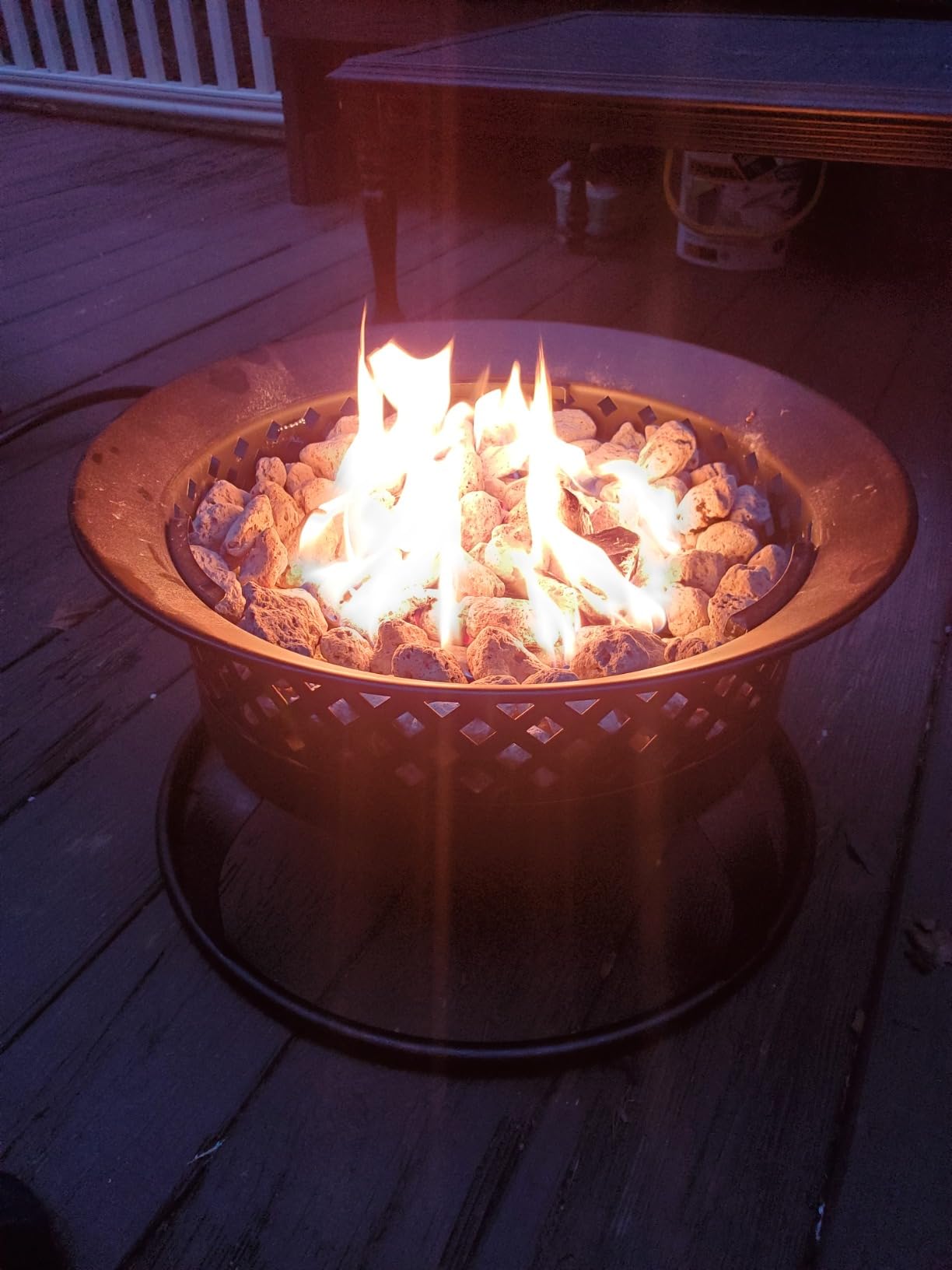 Bond Manufacturing 67836 54,000 BTU Aurora Camping, Backyard, Tailgating, Hunting and Patio. Locking Lid & Carry Handle Portable Steel Propane Gas Fire Pit Outdoor Firebowl, 18.5