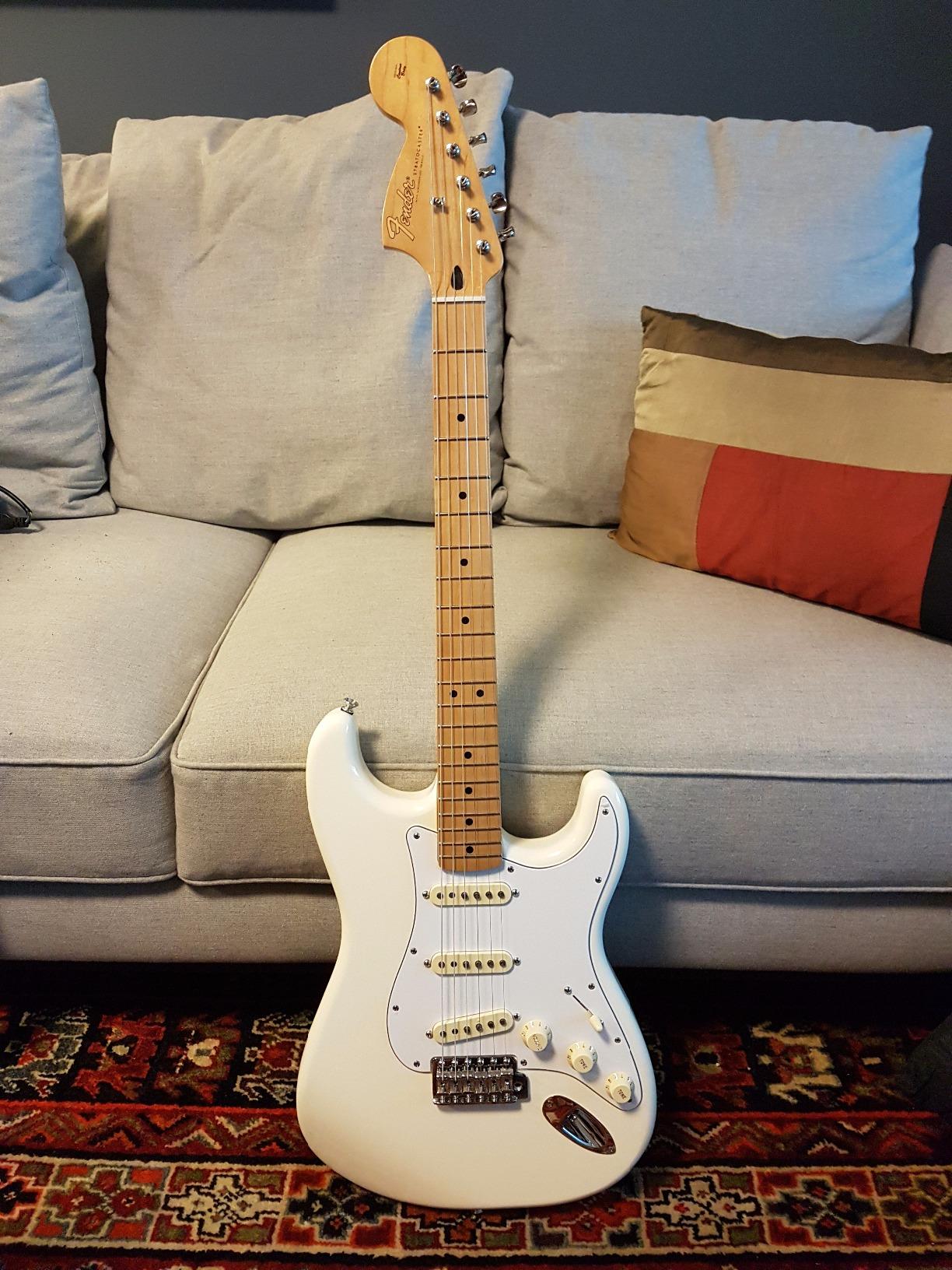 Jimi Hendrix Stratocaster Electric Guitar, with 2-Year Warranty, Olympic White, Maple Fingerboard customer photo 1