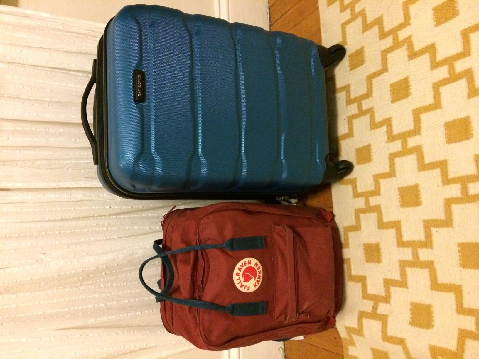 Omni PC Hardside Expandable Luggage with Spinner Wheels, Caribbean Blue, Checked-Medium 24-Inch customer photo 1