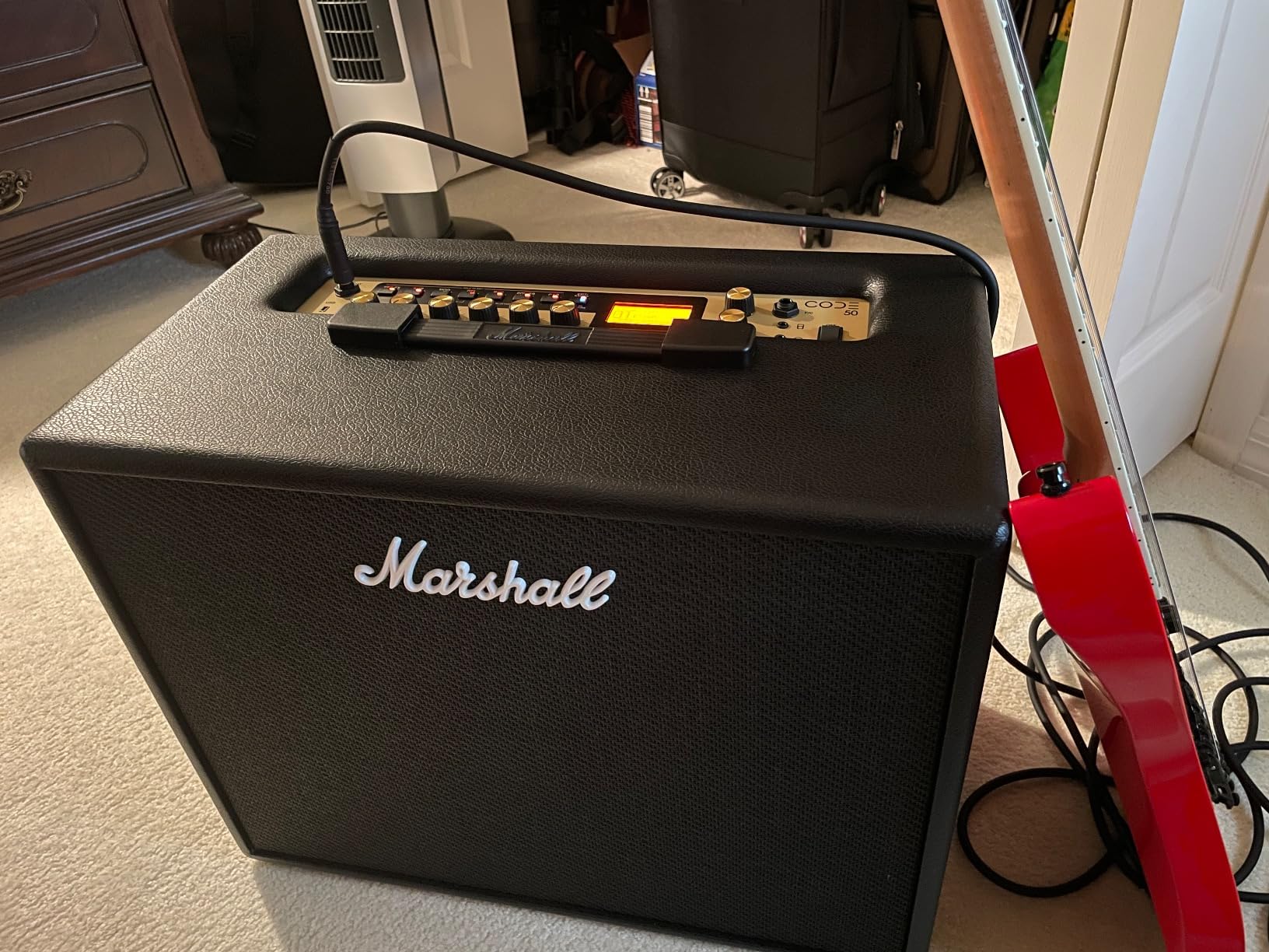 Marshall CODE50 Digital Combo Guitar Amp - Digital Effects and 100+ Presets | Preamp and Power Amp Models | 3.5 mm Aux Input | Bluetooth Connectivity | 50W Output - Black customer photo 1