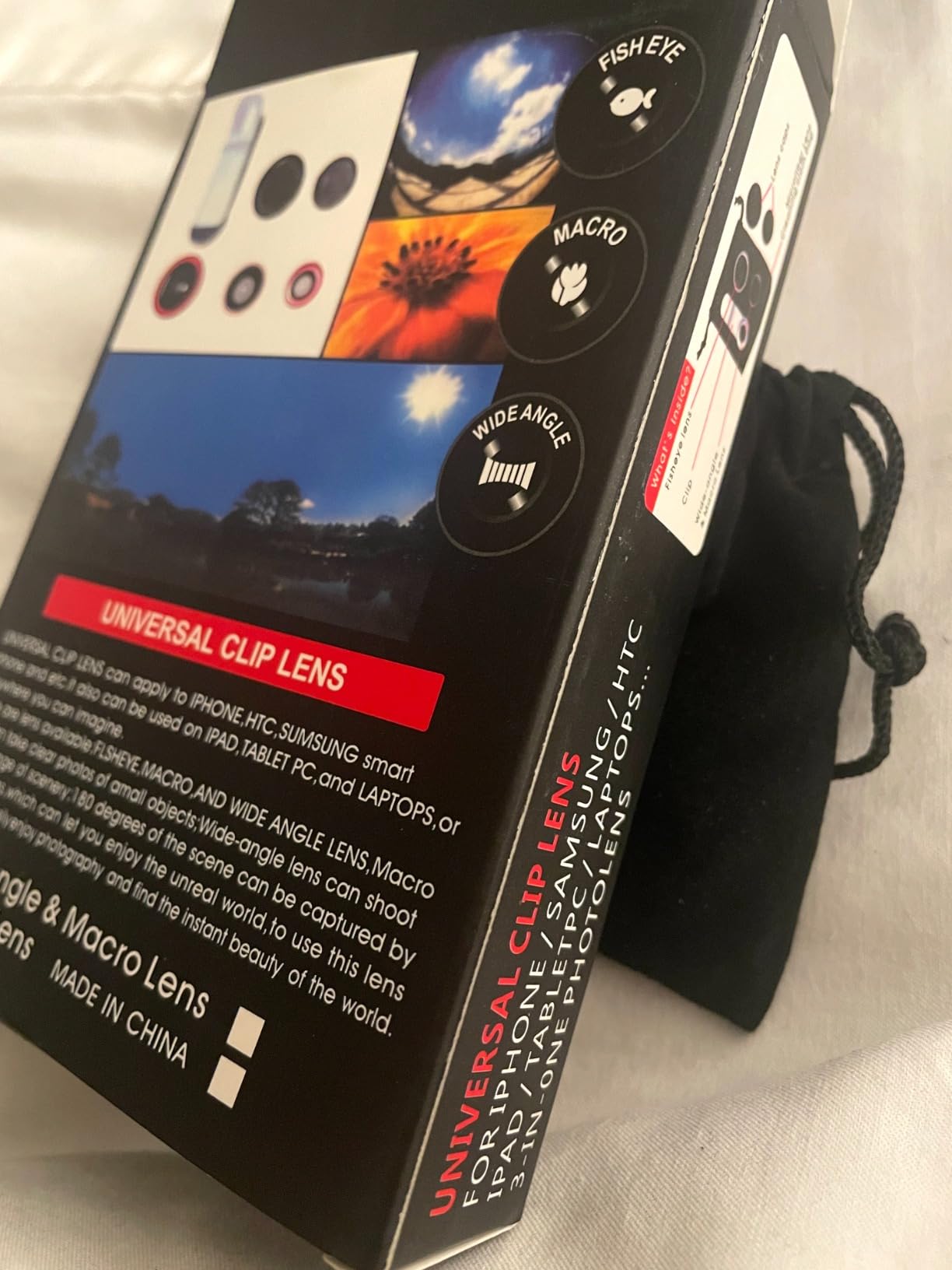 Ailun 3 in 1 Clip-on 180° Fish Eye Lens + 0.65X Wide + 10X Macro customer photo 2