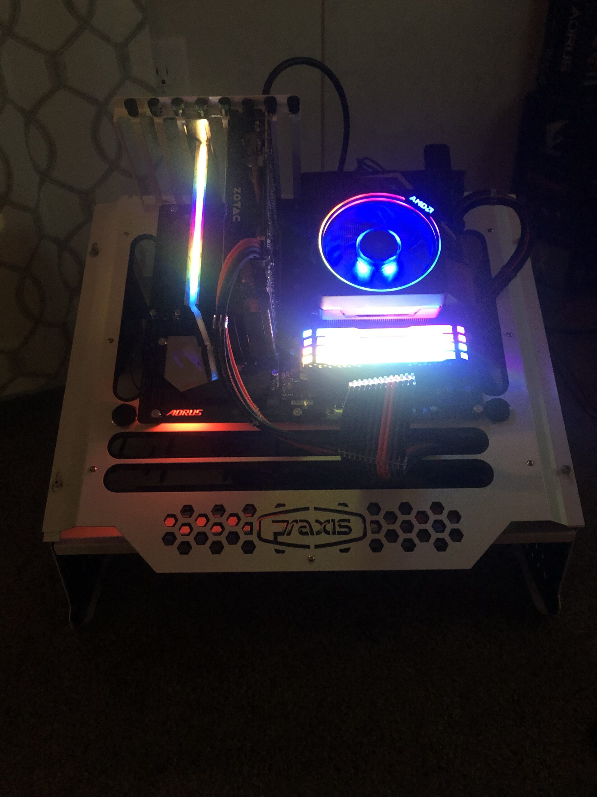 PrimoChill's Praxis Wetbench Powdercoated Steel Modular Open Air Computer Test Bench for Watercooling or Air Cooled Components - White w/Black Accents customer photo 1