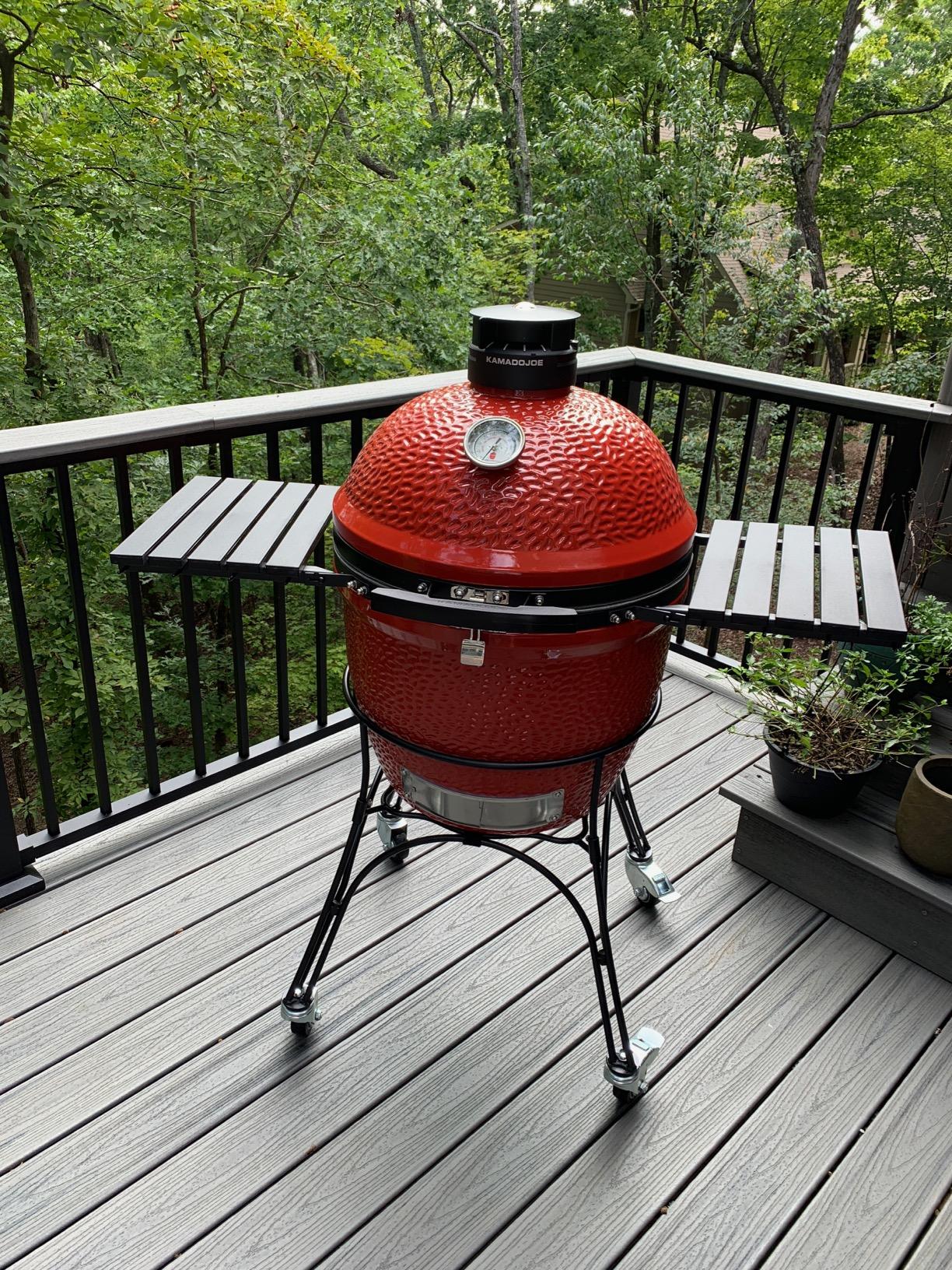 Kamado Joe Classic Joe Series II 18-inch Ceramic Charcoal Grill and Smoker with Cart, Side Shelves, Stainless Steel Grates, 250 sq in, Model KJ-23RHC customer photo 2