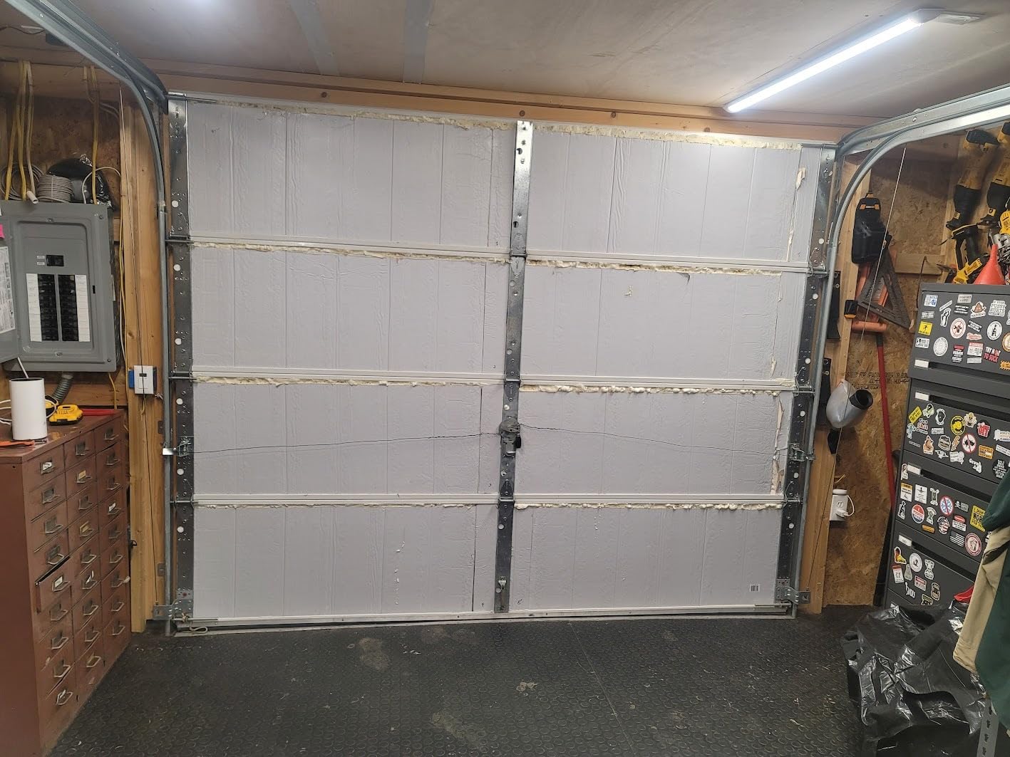 NASATECH White (Pre-cut 8 Panel) 1 Car Garage Door Insulation Foam Kit Energy Star Rated R8 Fits 8x7 8x8 9x7 9x8 customer photo 2