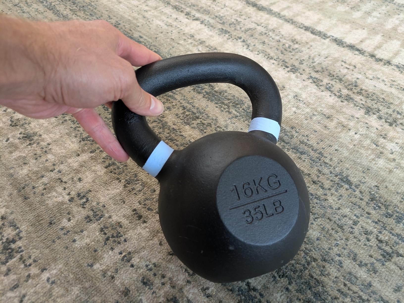 Yes4All Powder Coated Kettlebell, Cast Iron Core Kettlebells with Non-Slip Handle & Flat Bottom for Conditioning, Heavy Duty for Strength Training, 9lb to 71lb - Single & Pair customer photo 2