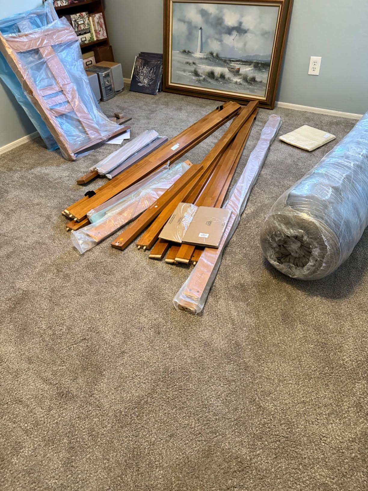 Kodiak Furniture Monterey Futon Set with Barbados Finish, Full, Linen Charcoal customer photo 2