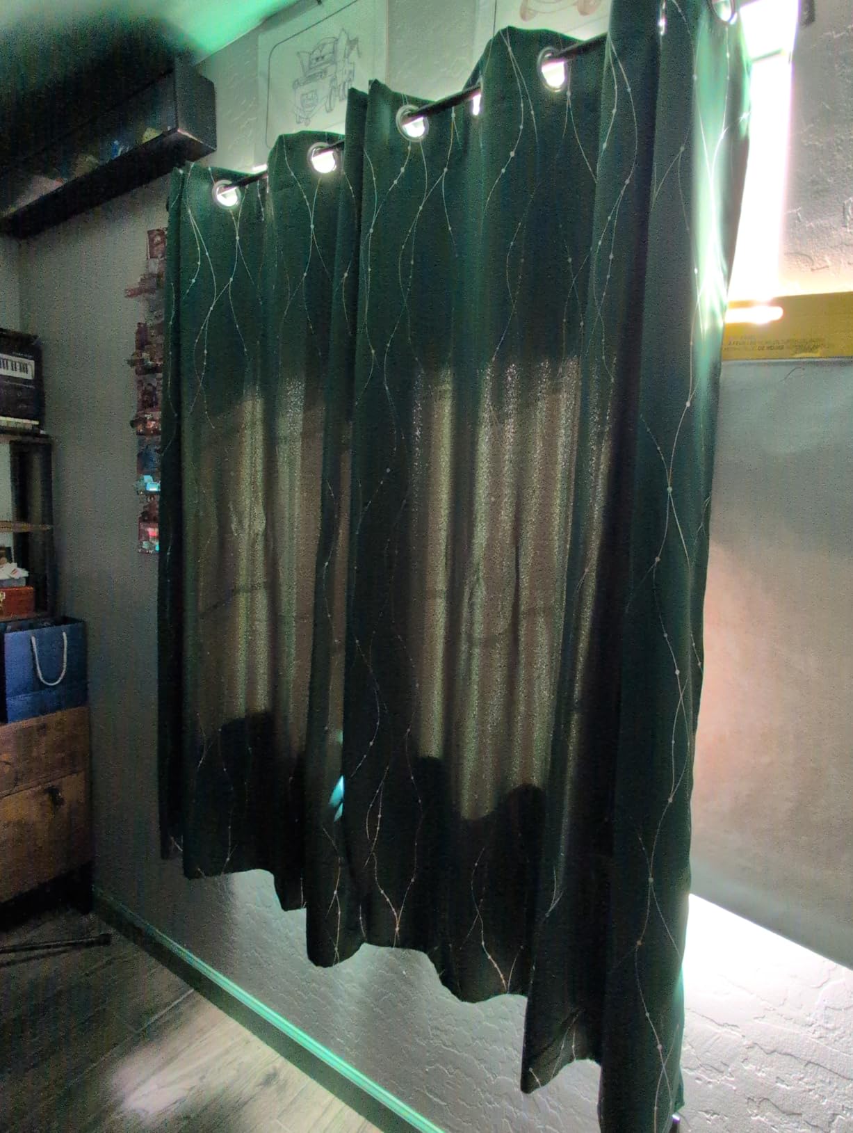 Deconovo Blackout Curtains Grey Curtain Thermal Insulated Soundproof Curtain Drapes Wave Dot Foil Print 52 x 84 Inch 2 Panels customer photo 2