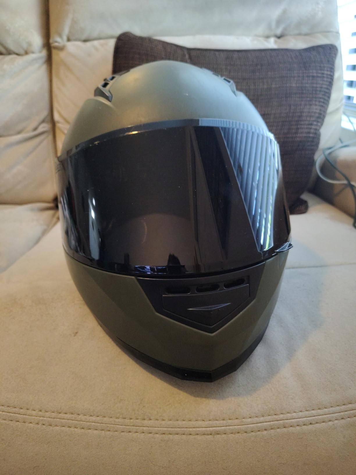 GLX GX11 Compact Motorcycle Helmet - Matte Black, Medium - Full Face w/ Tinted Visor, DOT Approved customer photo 2