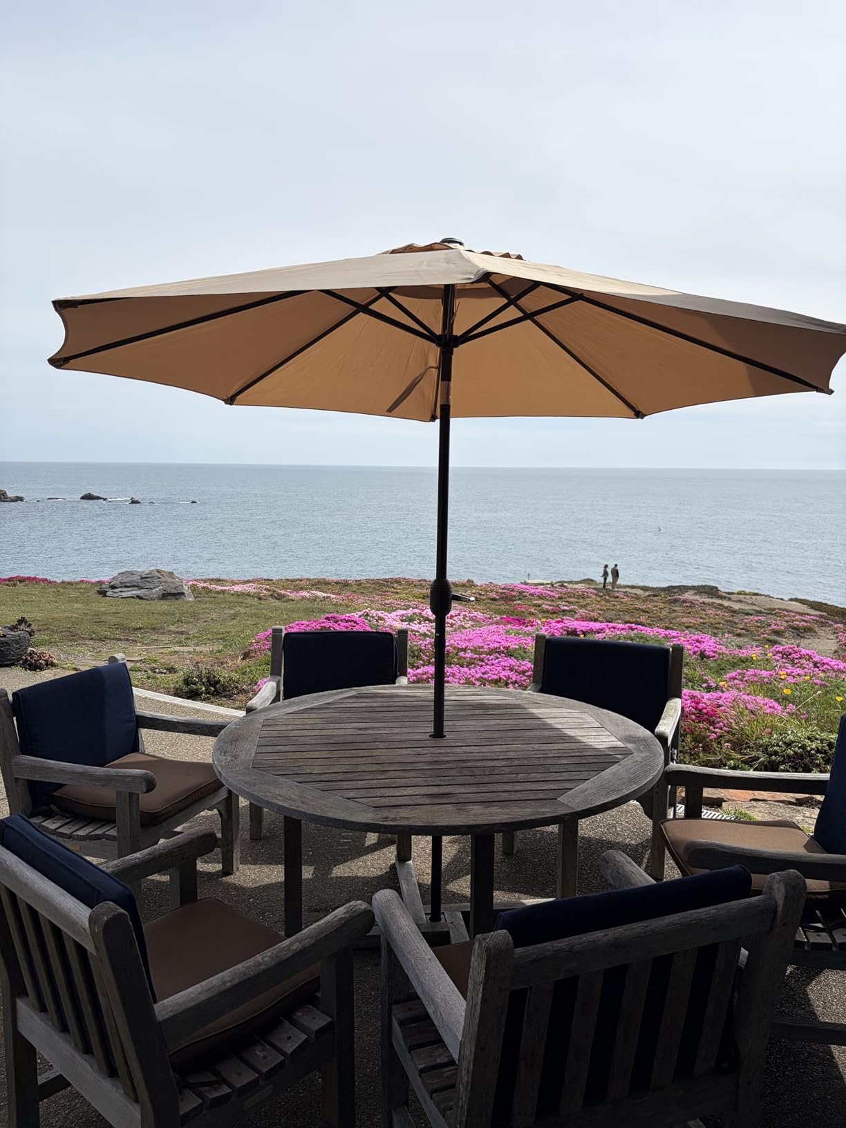 Blissun 9' Outdoor Patio Umbrella, Outdoor Table Umbrella, Yard Umbrella, Market Umbrella with 8 Sturdy Ribs, Push Button Tilt and Crank customer photo 2
