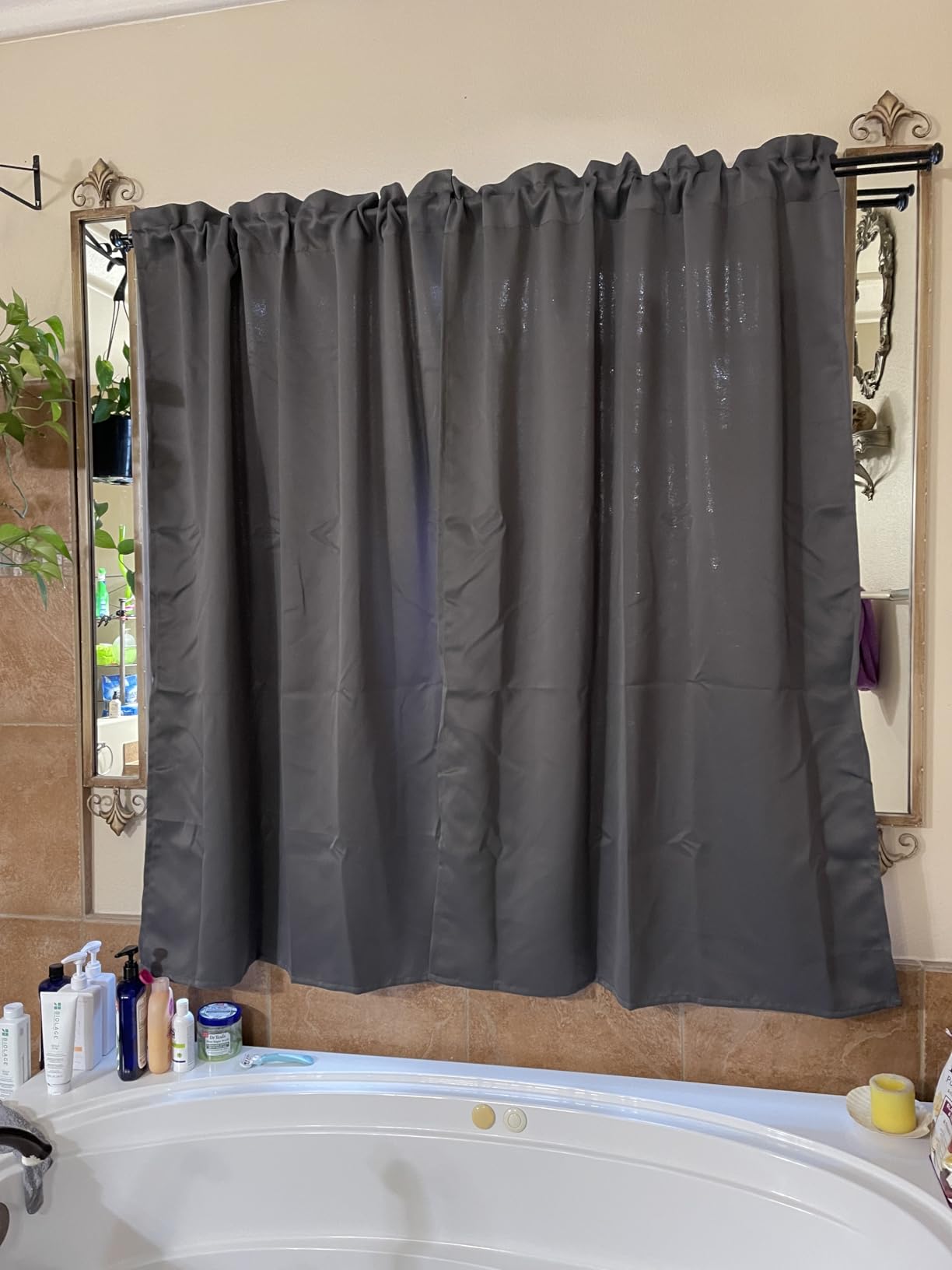 DWCN Blackout Curtains - Thermal Insulated, Energy Saving & Noise Reducing Bedroom and Living Room Curtains, Black, W 42x L 63 Inch, Set of 2 Rod Pocket Curtain Panels customer photo 1