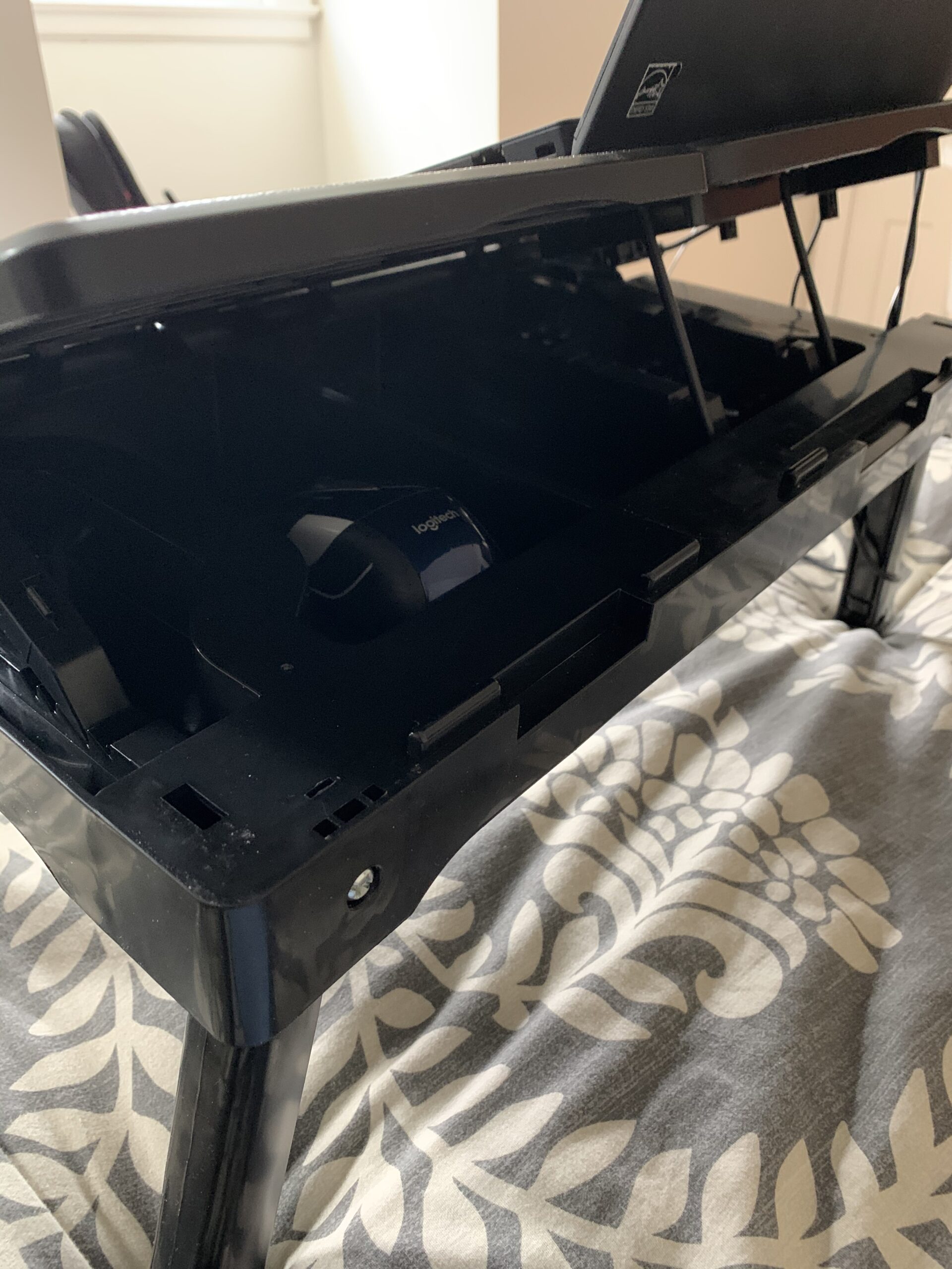 Moclever Laptop Bed Stand Adjustable Laptop Table with USB Hub, LED Light & Storage customer photo 1