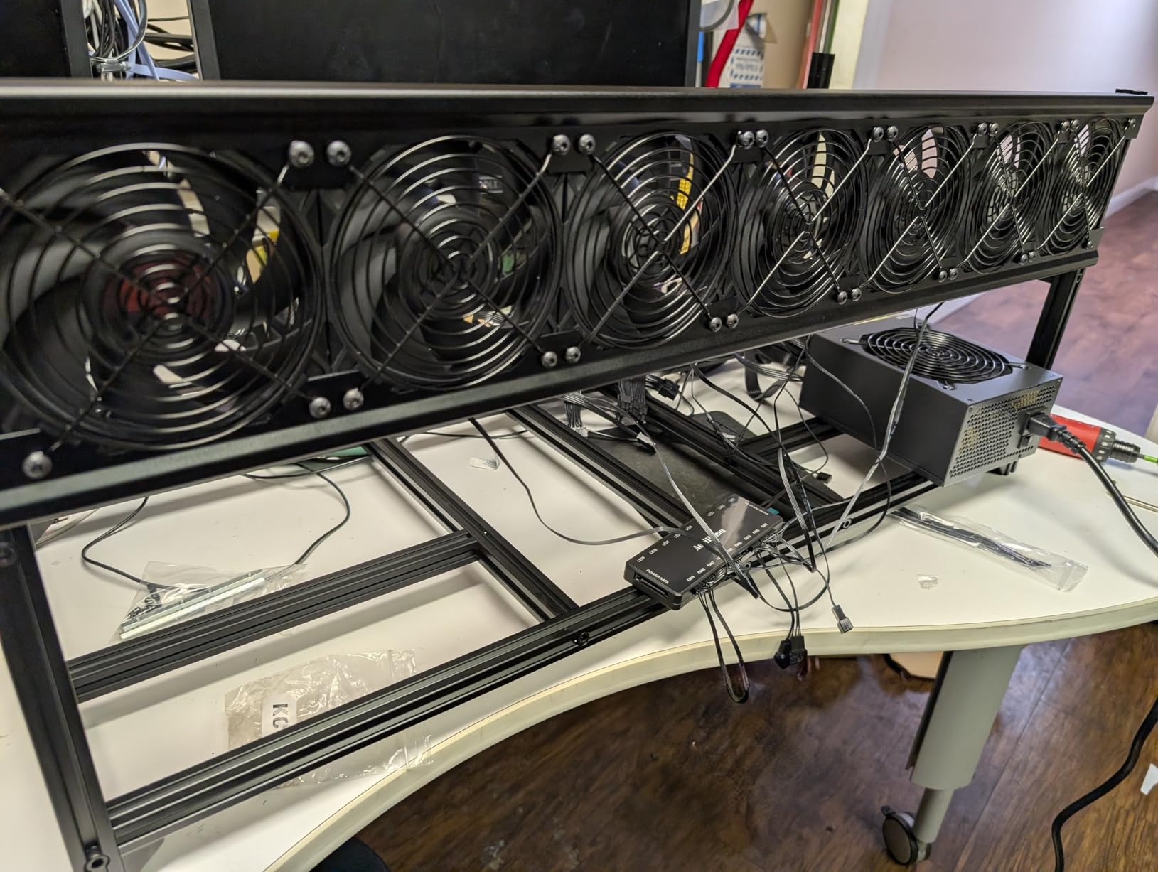 Kingwin Miner Rig Case Frame 12 GPU - Premium Stackable Aluminum Mining Rig Enclosure for Efficient Crypto Mining, Test Bench PC Case customer photo 1