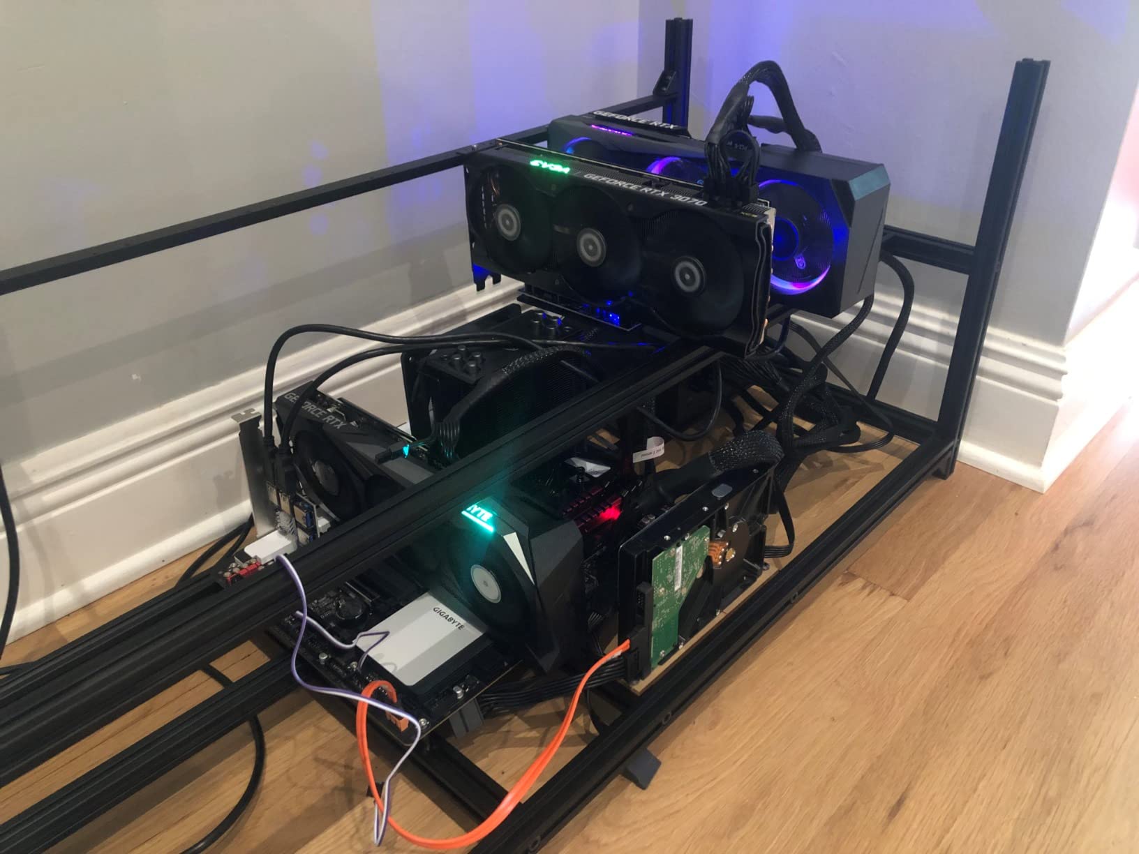 Kingwin Miner Rig Case Frame 12 GPU - Premium Stackable Aluminum Mining Rig Enclosure for Efficient Crypto Mining, Test Bench PC Case customer photo 2