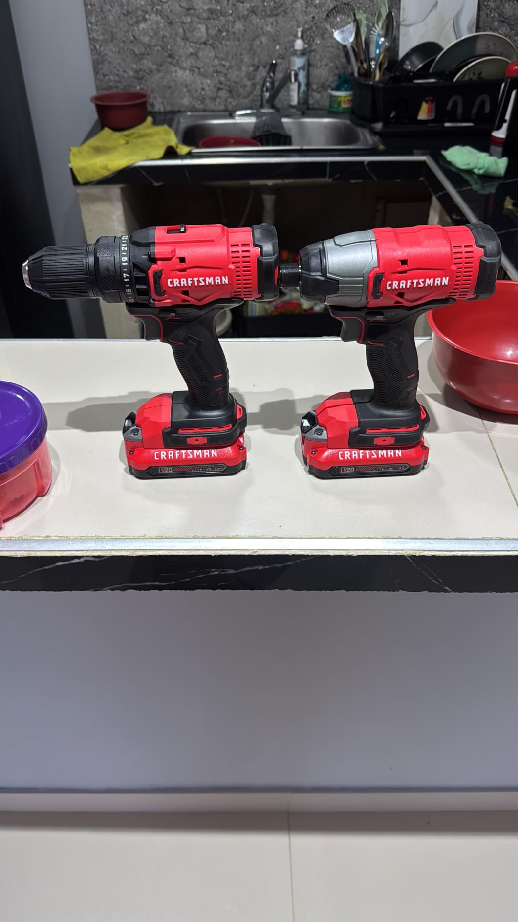CRAFTSMAN V20 MAX Cordless Drill Driver and Impact Driver Set with 2 Batteries and Charger, LED Work Light, Bag (CMCK200C2) customer photo 1