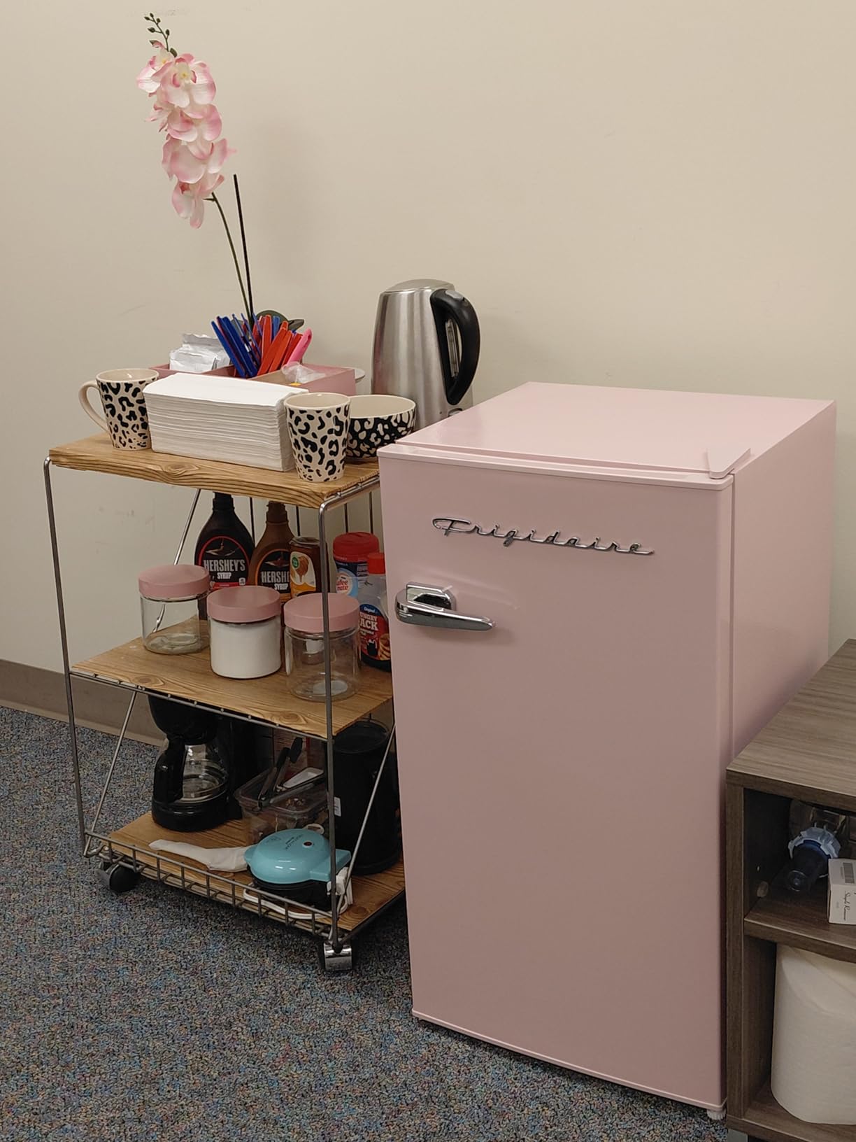 Frigidaire Retro Compact Fridge with Chiller, 3.2 cu ft Countertop Fridge with Built-In Bottle Opener, Compact Refrigerator for Office, Bedroom, Dorm Room or Cabin - 16.5