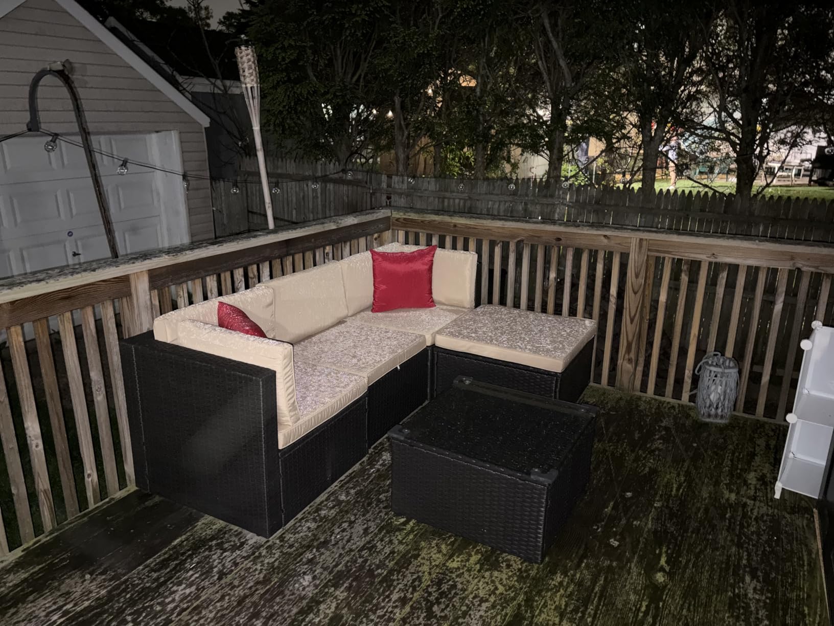 Devoko 5 Pieces Patio Furniture Sets All Weather Outdoor Sectional Patio Sofa Manual Weaving Wicker Rattan Patio Seating Sofas with Cushion and Glass Table (Beige) customer photo 1