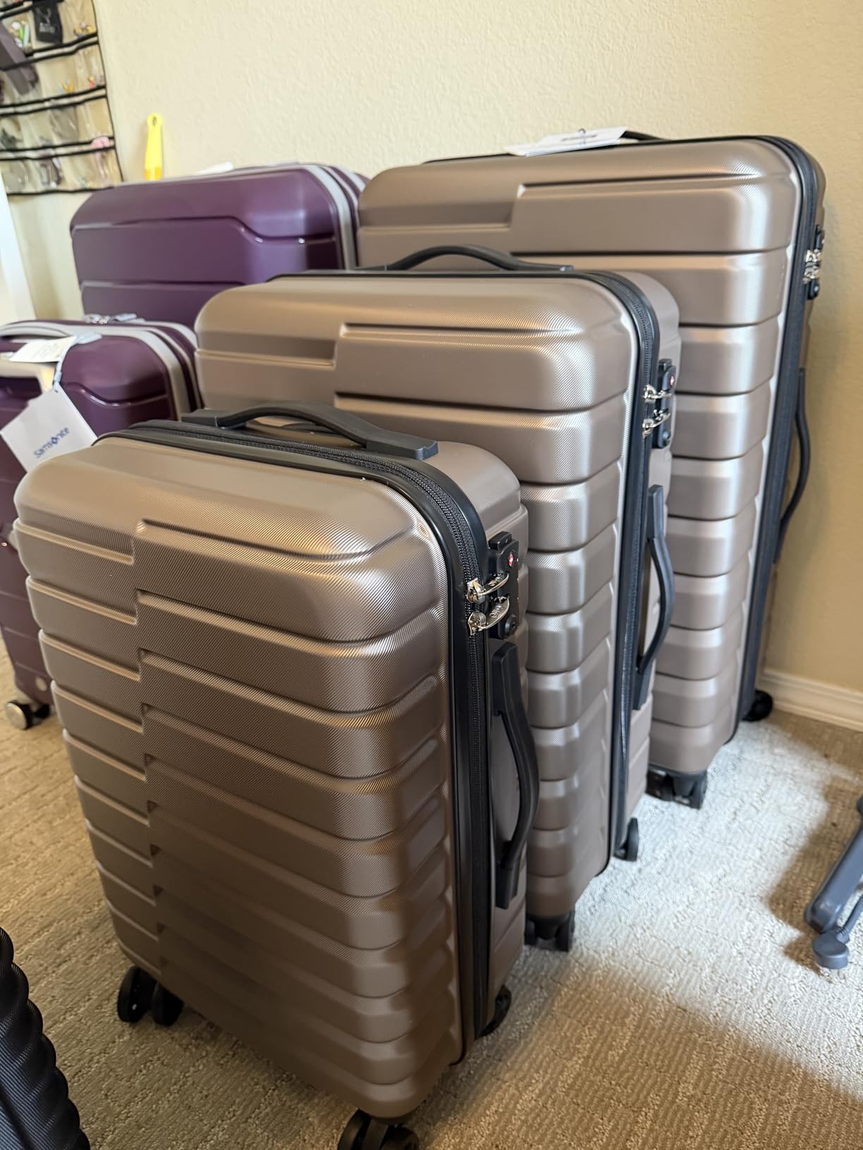 Coolife Luggage Sets, 3 Piece Hard Shell Suitcase Set with Spinner Wheels, Expandable Large Checked Luggage, Lightweight Rolling Carry On with TSA Lock Teal Blue customer photo 2
