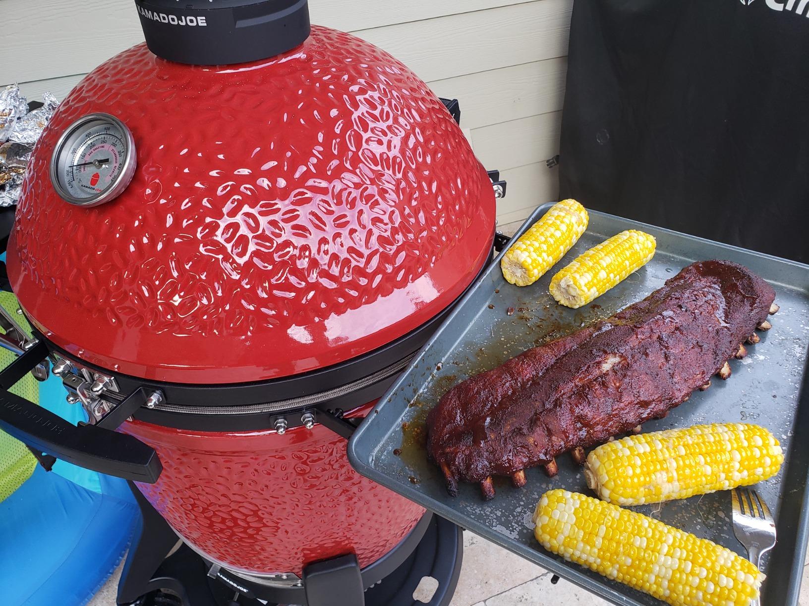 Kamado Joe Classic Joe Series III 18-inch Charcoal Grill and Smoker with Cart, Side Shelves, 3 Tier Cooking System, Model KJ23RHCI-A customer photo 2
