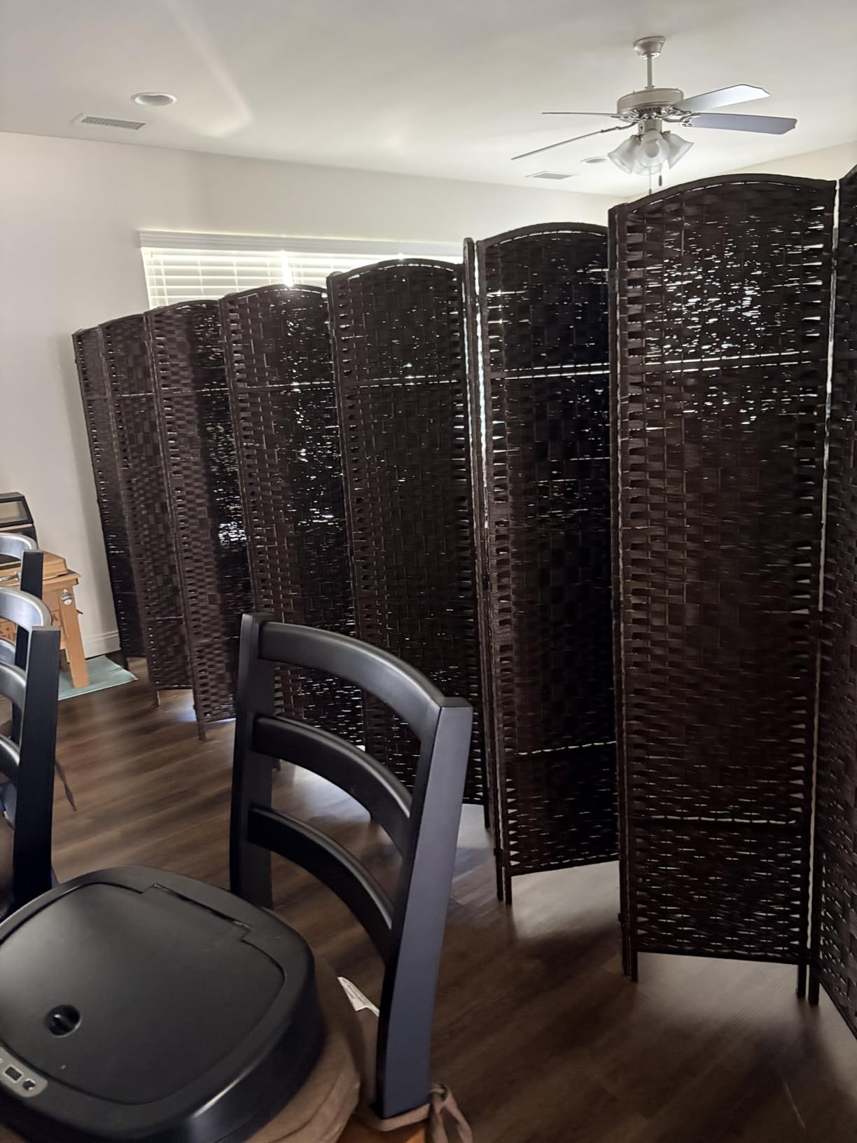 Rose Home Fashion 6 ft Tall Room Divider, Room Dividers and Folding Privacy Screens, 15.7in Privacy Screen 4 Panel Partition Temporary Wall Separation for Private, Dark Coffee customer photo 1