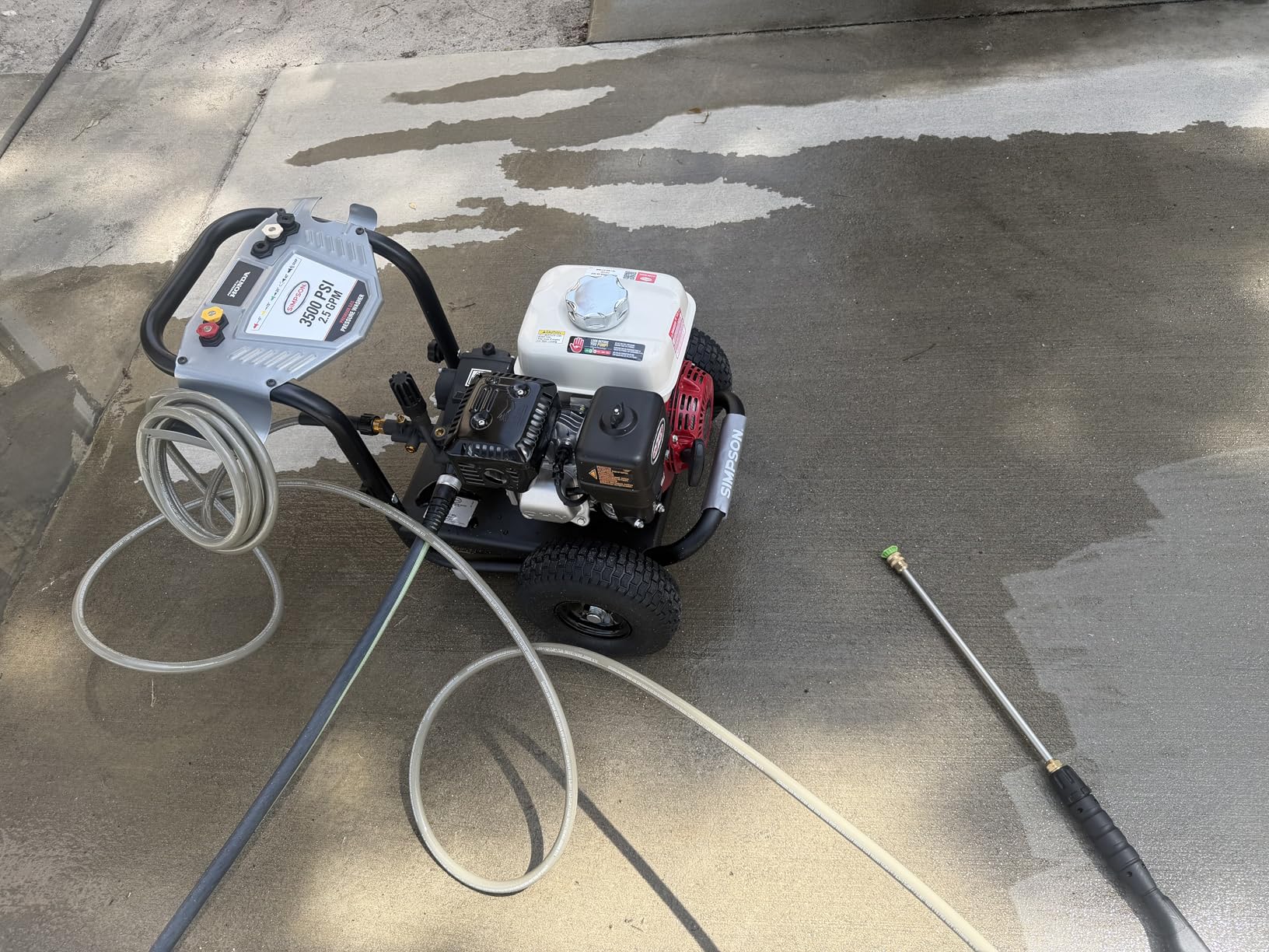 Simpson 3500 PSI Gas Pressure Washer, 2.5 GPM Commercial Power Washer, Honda Engine, Cold Water, 25' Hose, PowerShot, 49-State Compliant (PS3228) customer photo 1