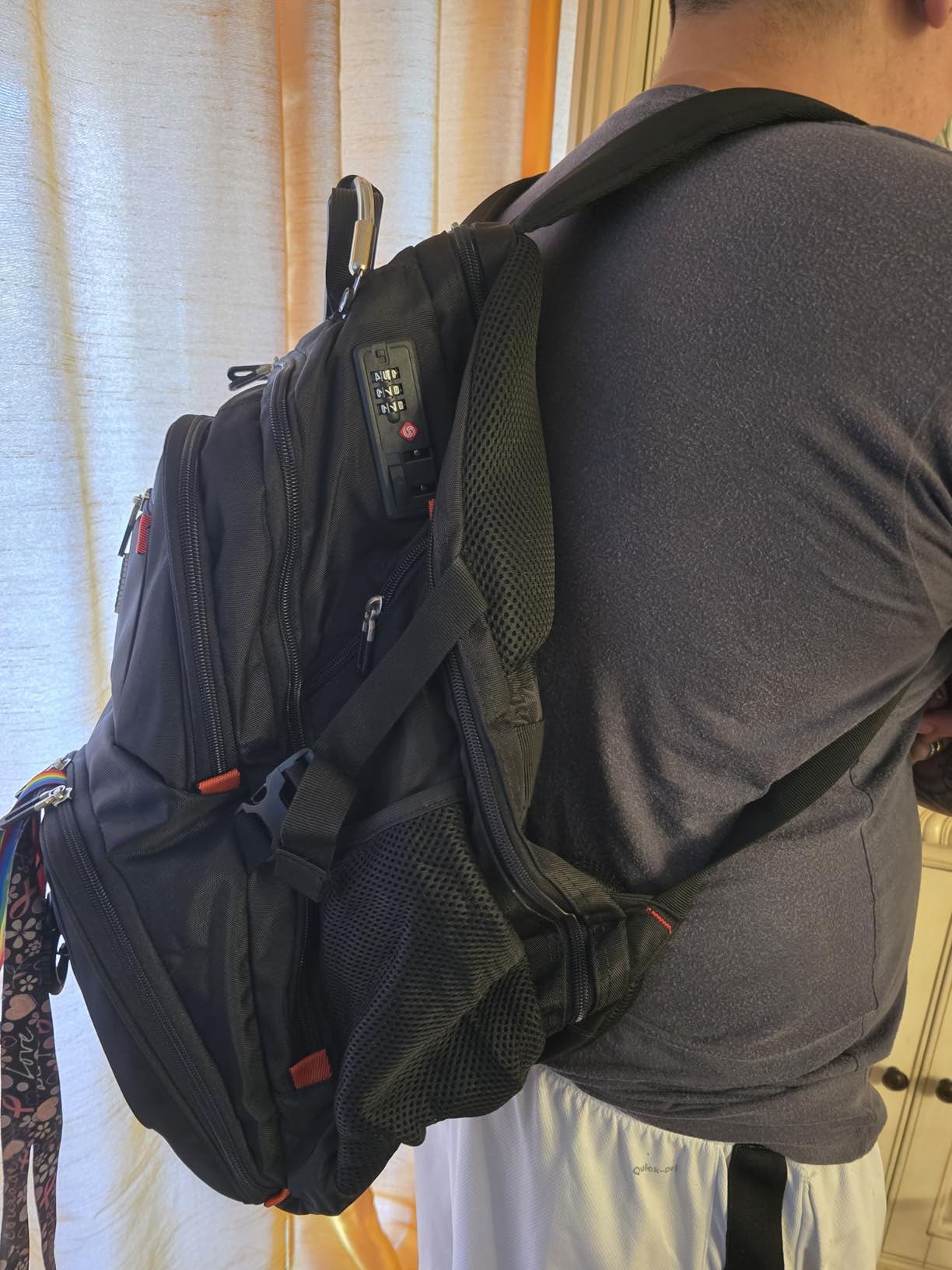 SHRRADOO Extra Large 50L Travel Laptop Backpack with combination lock, College Backpack Airline Approved Business Work Bag Fit 17 Inch Laptops for Men Women, Black customer photo 1