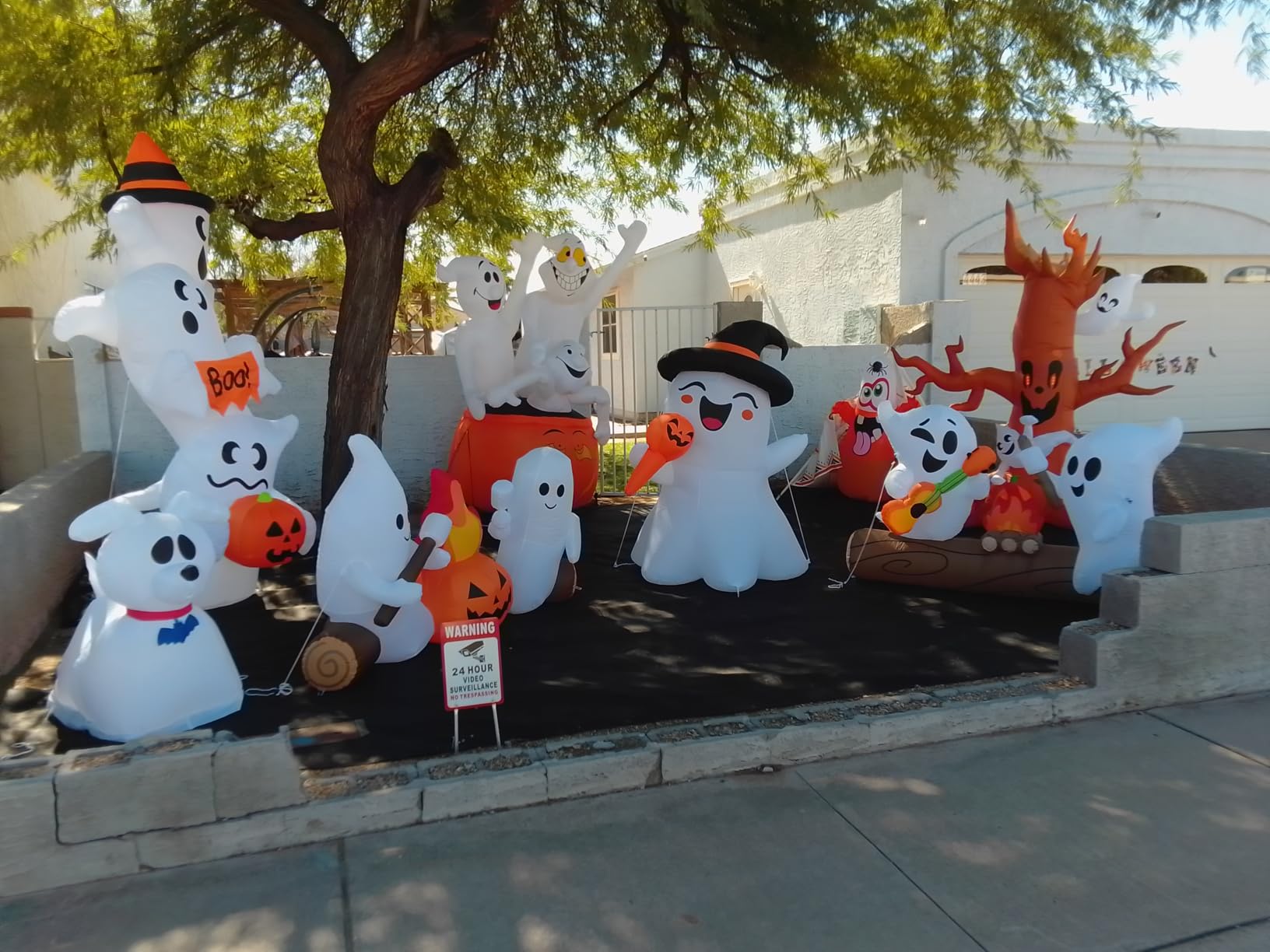 Joiedomi 8 FT Halloween Inflatable Scary Tree with Ghost Decorations, Blow Up Inflatables with Build-in LEDs Pumpkin and Tombstone customer photo 2