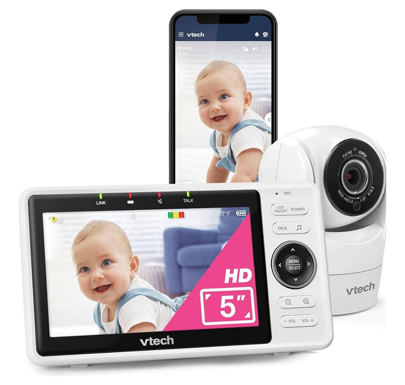 VTech WiFi Baby Monitor with 1080p Camera & 5