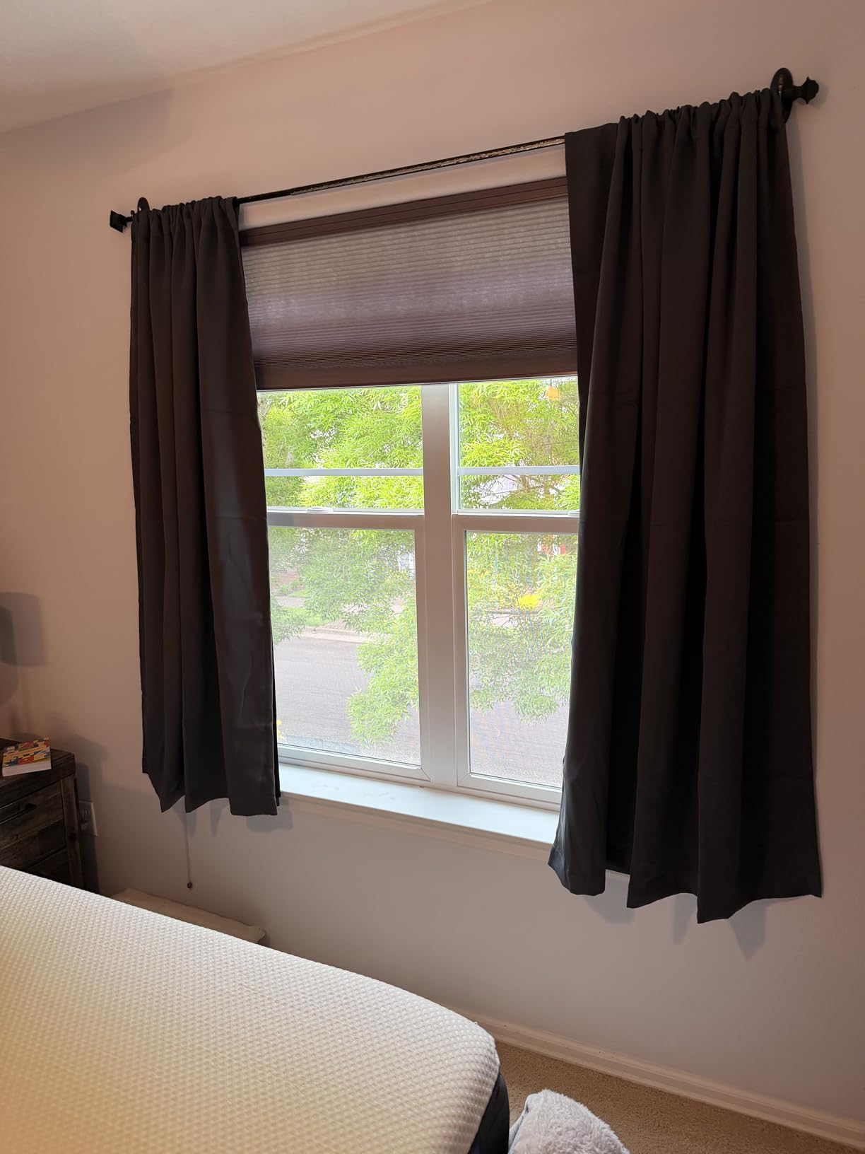 BGment Dark Grey 100% Blackout Curtains for Bedroom - Thermal Insulated Soundproof Light Blocking Dark Black Out Curtains 63 Inch Long, 2 Panels, Each 52 Inch Wide customer photo 2