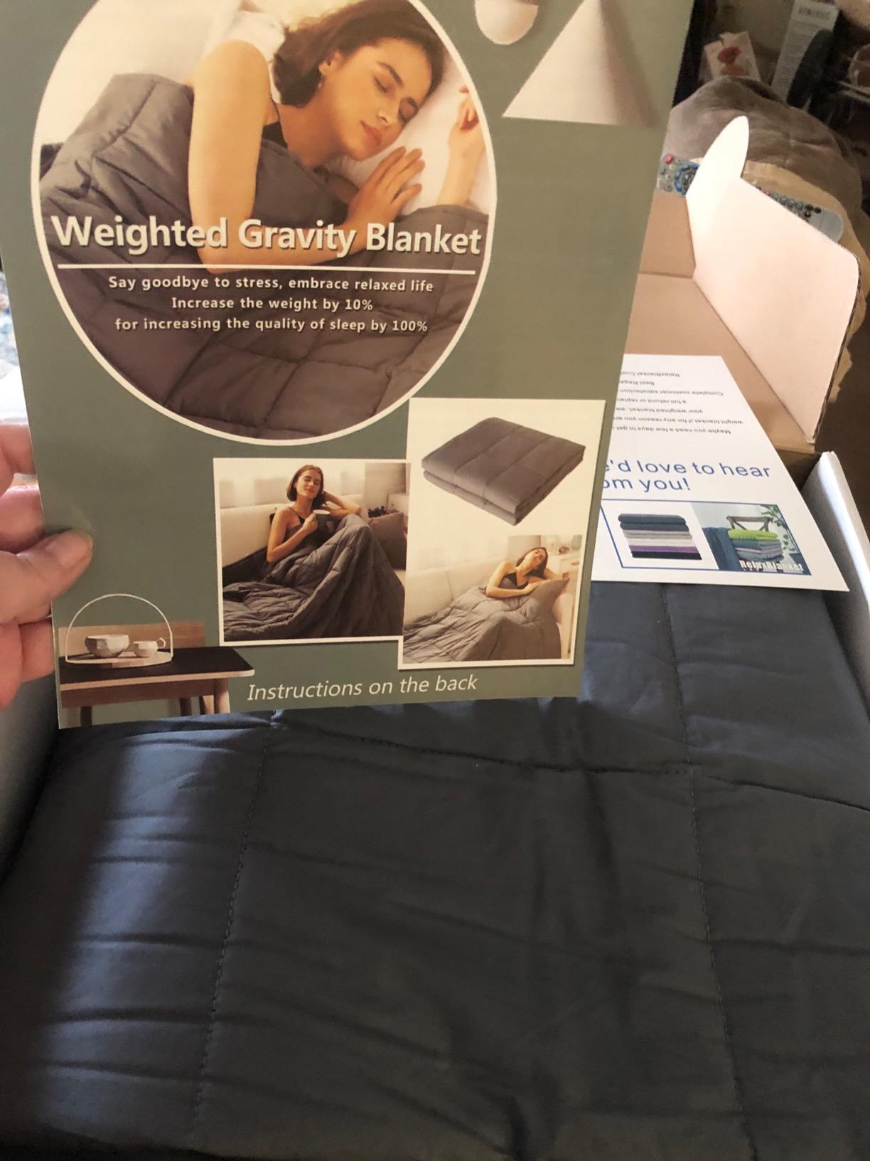 RelaxBlanket Weighted Blanket | 60''x80'',10lbs | for Individual Between 90-140 lbs | Premium Cotton Material with Glass Beads | Light Grey customer photo 2