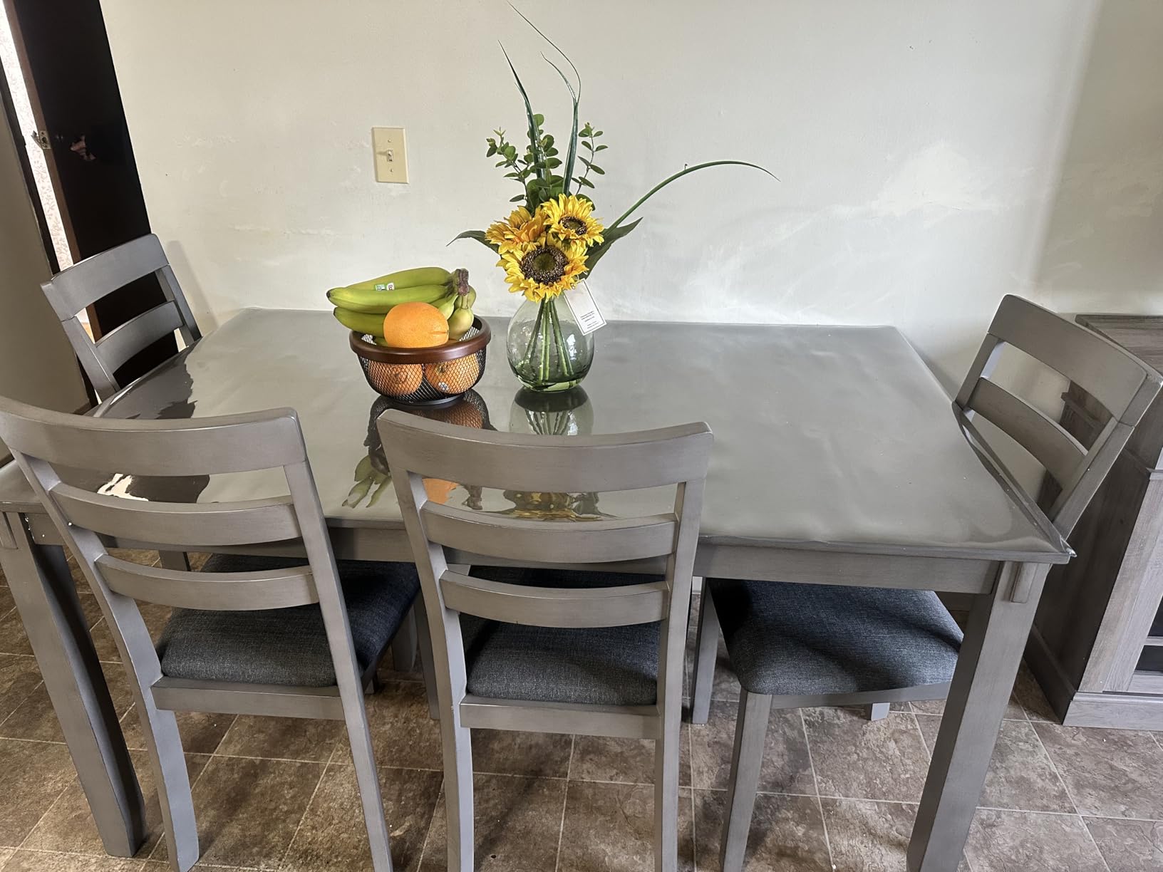Signature Design by Ashley Bridson Dining Table Set For 6 With Bench, Wood 6-Piece Kitchen Table And Chairs With Upholstered Seats, Transitional Charcoal Gray Dining Room Collection For Family Meals customer photo 1