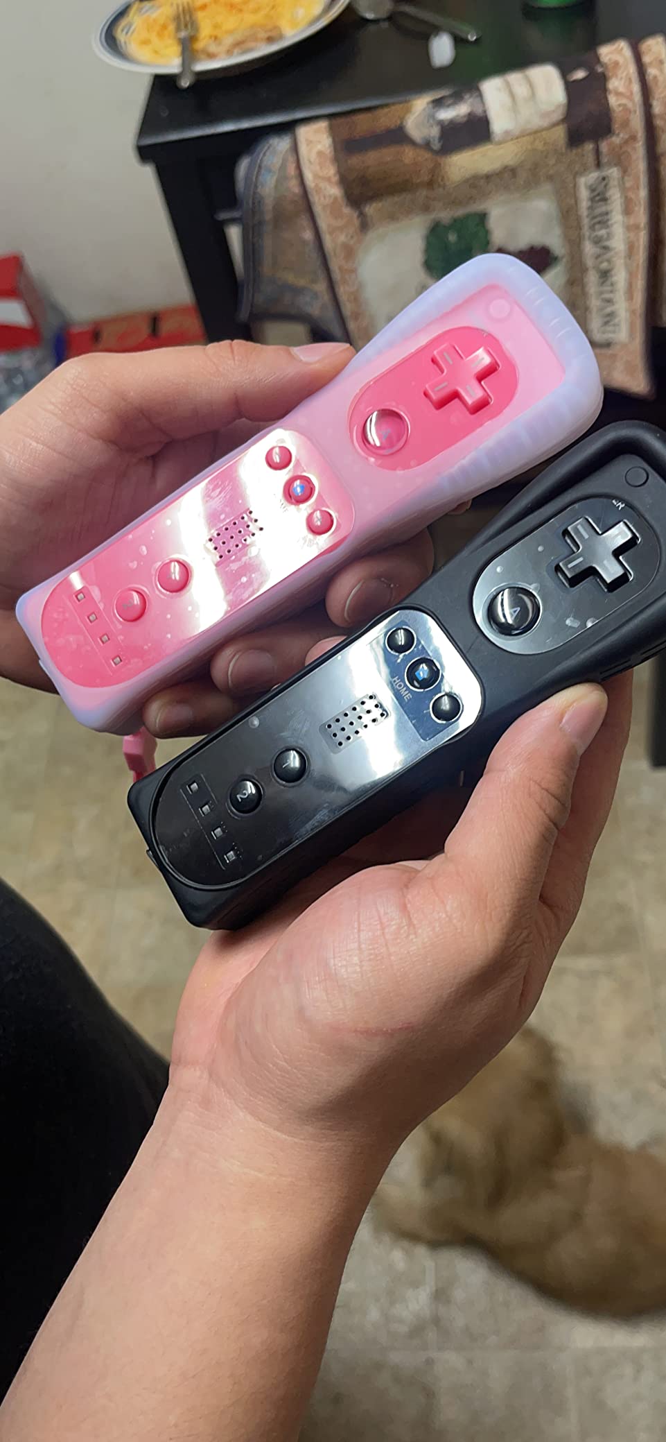 Wii Controller 2 Pack, Wii Remote Controller and Nunchuck Joystick with Silicone Case and Wrist Strap for Holiday (Red and Blue) customer photo 1