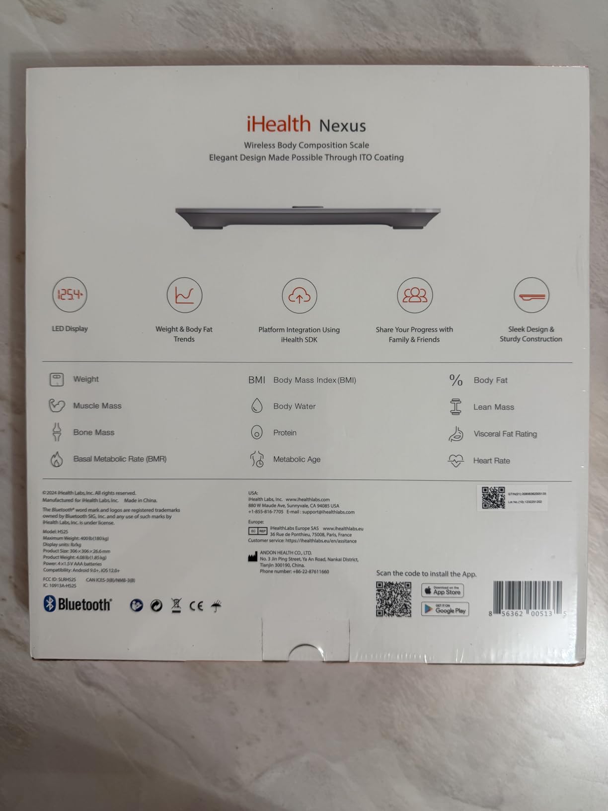 iHealth Nexus Smart Scale for Body Weight Bluetooth, Digital Bathroom Scale Body Fat and Muscle, Body Composition Monitor Health Analyzer for BMI Compatible for iOS & Android Accurate to 0.1lb-White customer photo 1