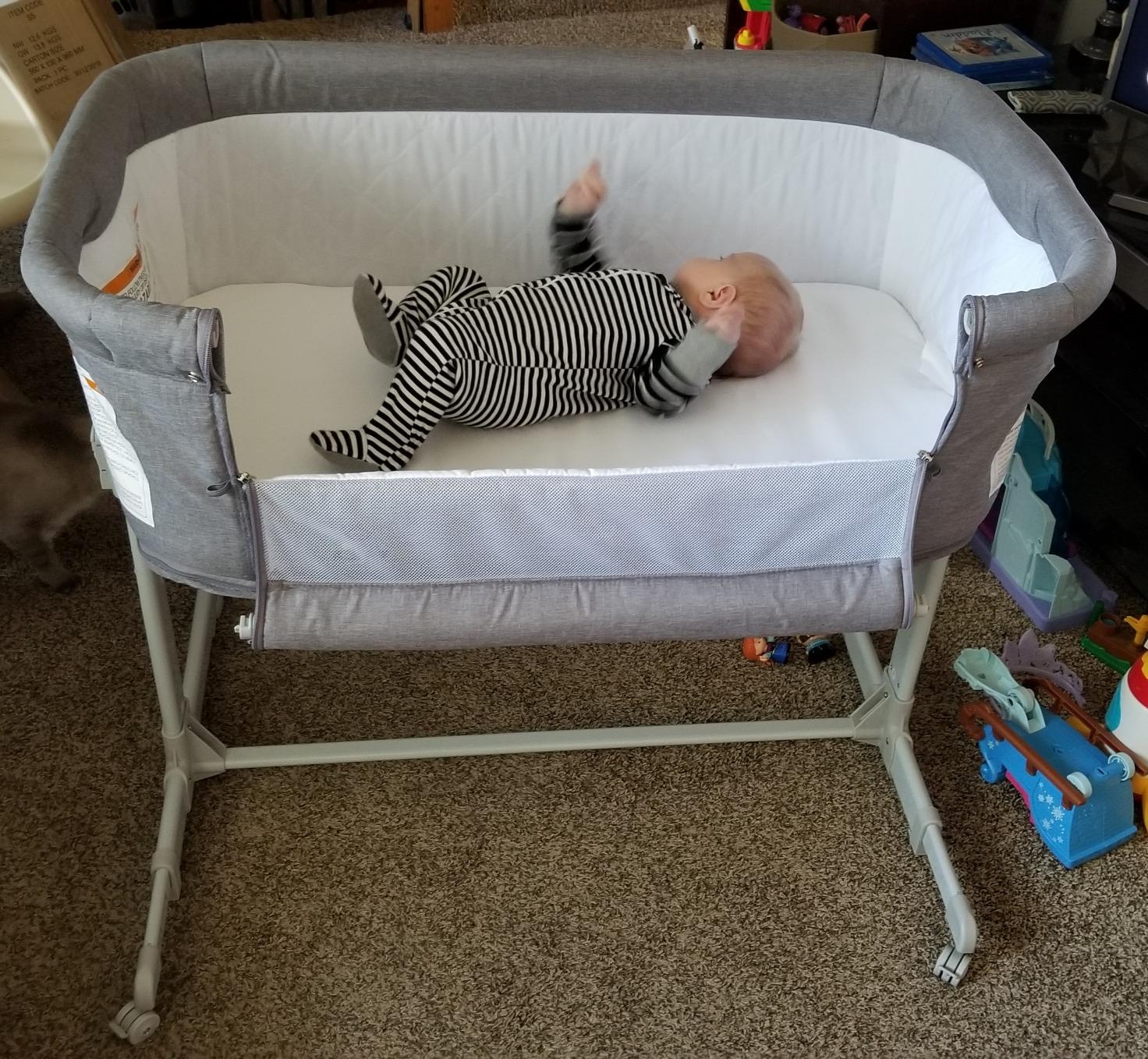 KoolerThings 3 in 1 Baby Bassinet, Bedside Sleeper, & Playpen, Easy Folding Portable Crib (Grey) customer photo 2