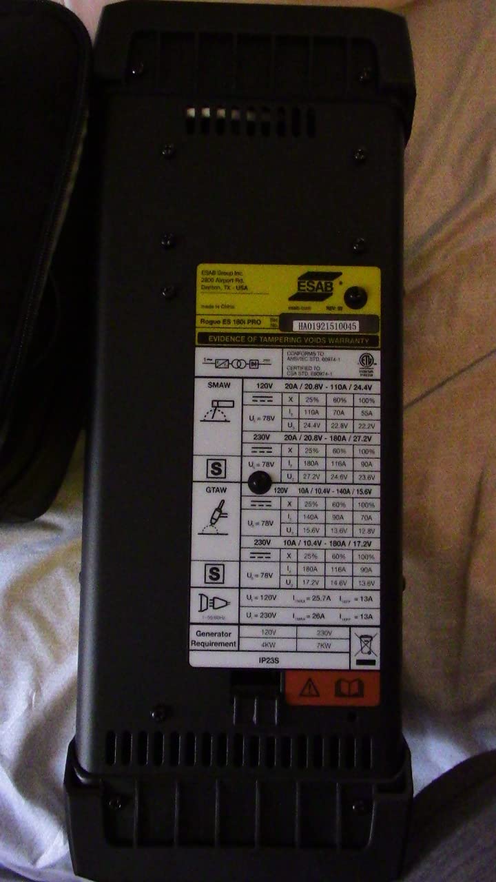 ESAB 0700500070 MINIARC Rogue ES 180i Stick Welding System, Dual Voltage Input, Adjustable Hot Start/Arc Force, Stick 6010 Mode customer photo 2