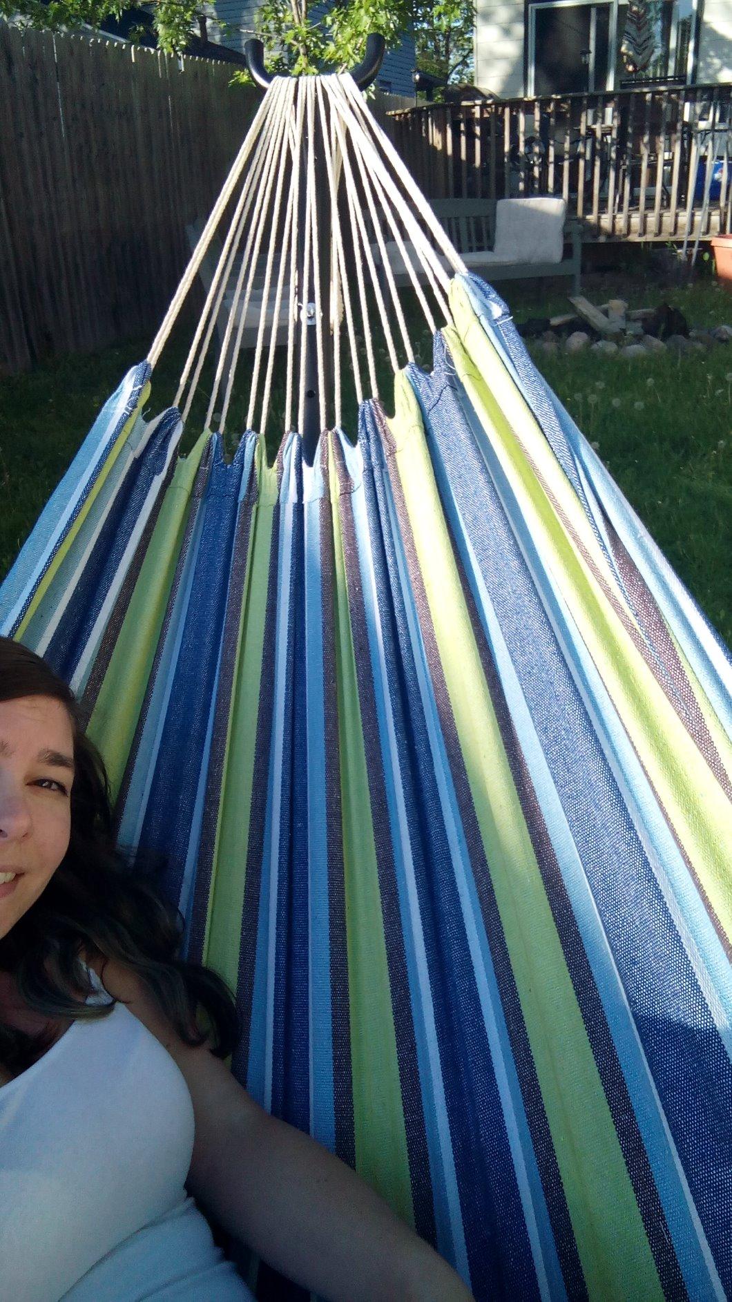 Best Choice Products Double Hammock with Steel Stand, Indoor Outdoor Brazilian-Style Cotton Bed customer photo 1