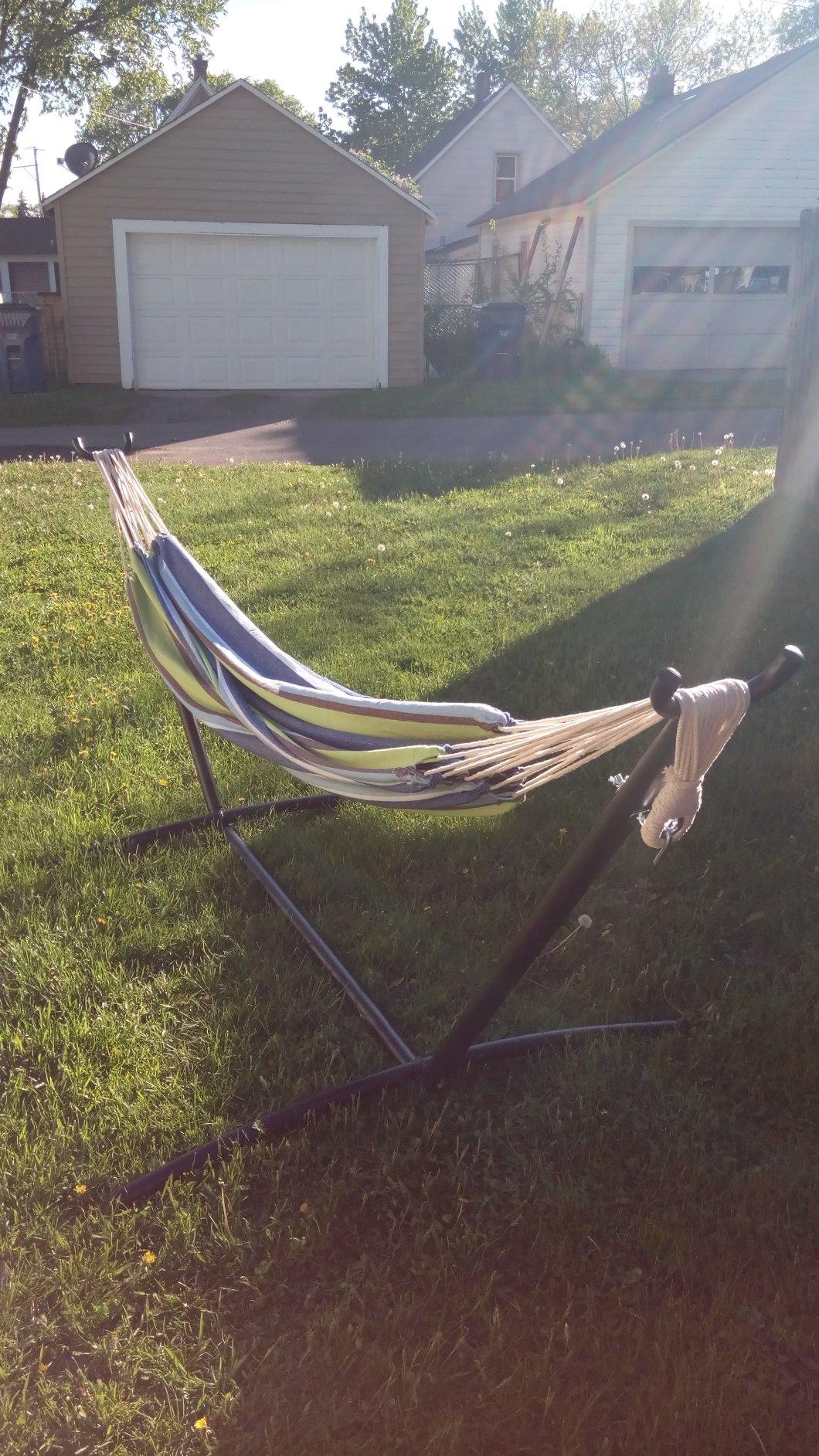 Best Choice Products Double Hammock with Steel Stand, Indoor Outdoor Brazilian-Style Cotton Bed customer photo 2
